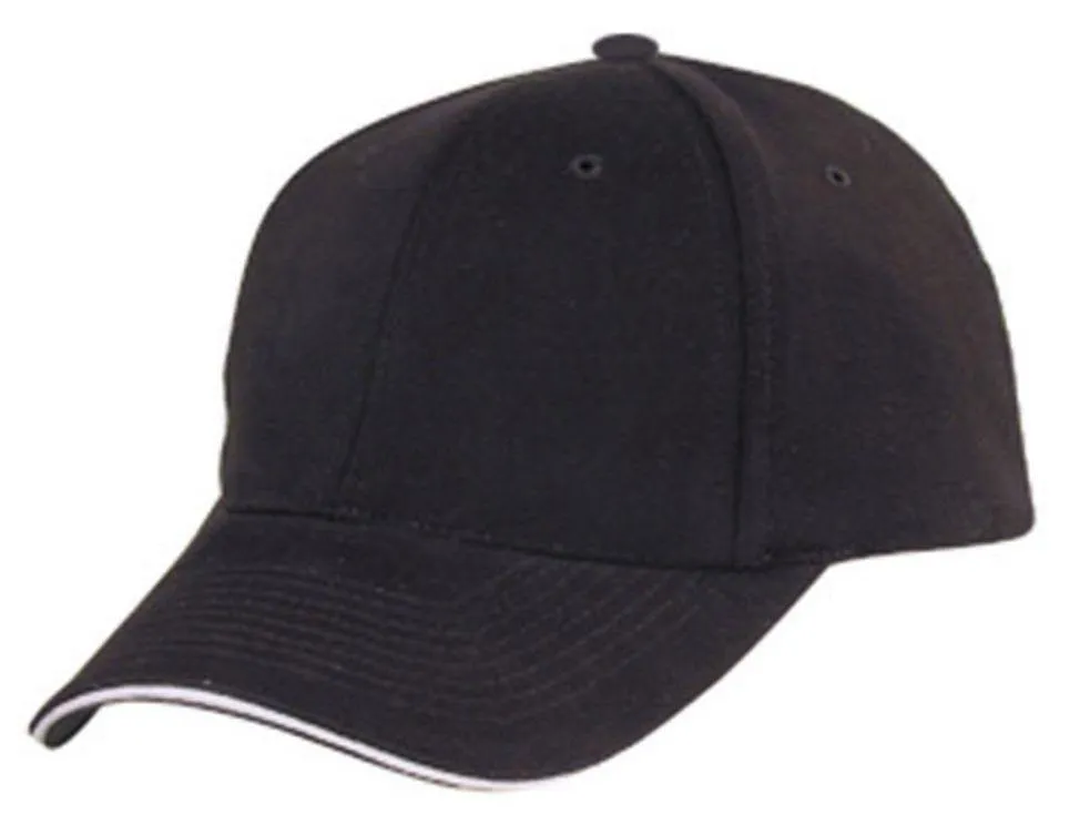 1 Dozen Brushed Cotton Sandwich 6 Panel Low Crown Baseball Hats Caps Wholesale Bulk