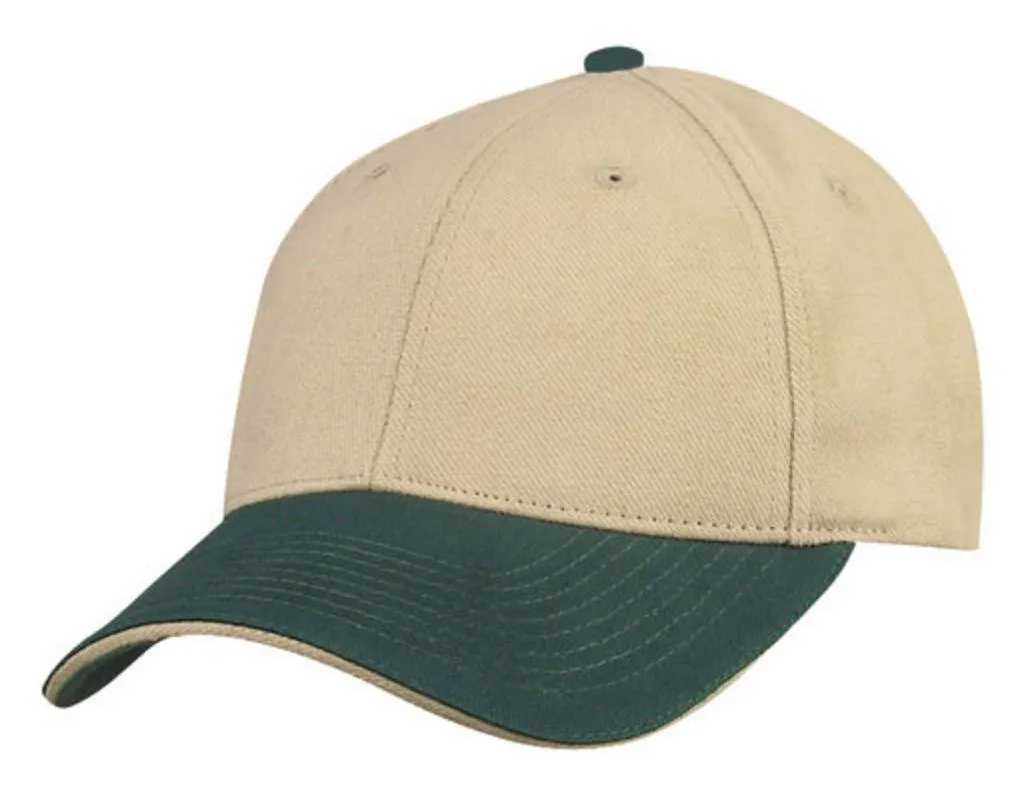 1 Dozen Brushed Cotton Sandwich 6 Panel Low Crown Baseball Hats Caps Wholesale Bulk