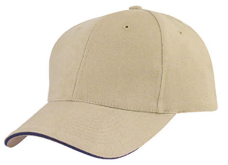 1 Dozen Brushed Cotton Sandwich 6 Panel Low Crown Baseball Hats Caps Wholesale Bulk