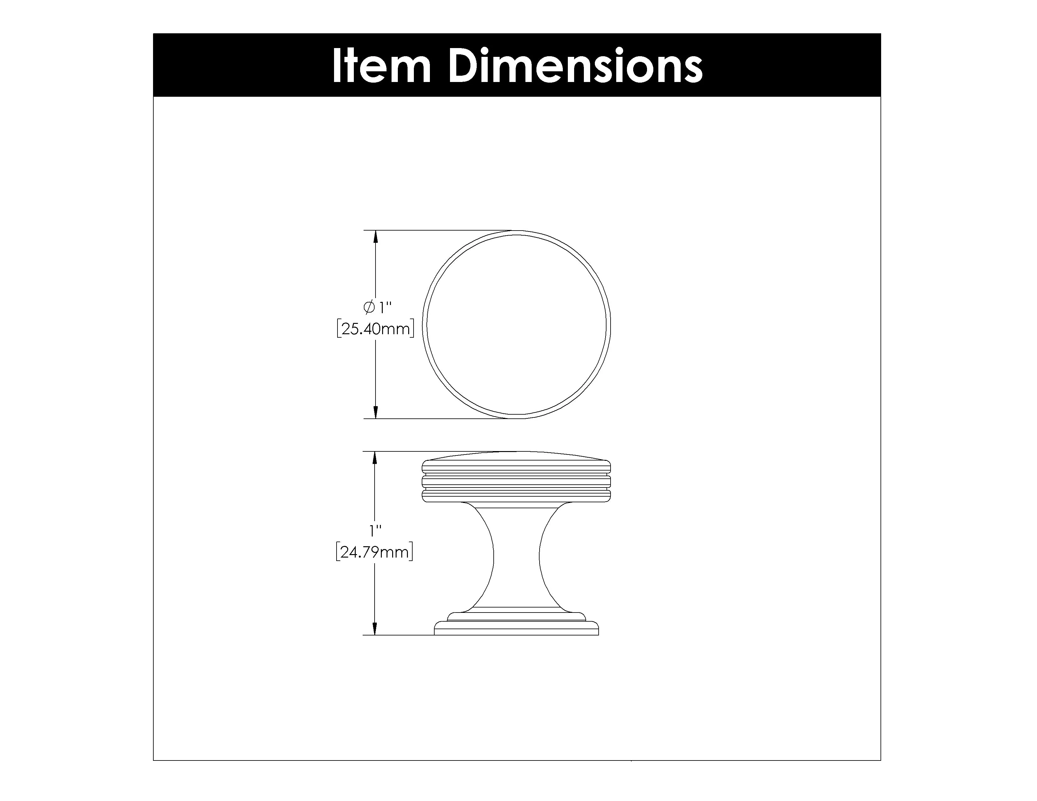 1 inch (25mm) American Diner Cabinet Knob