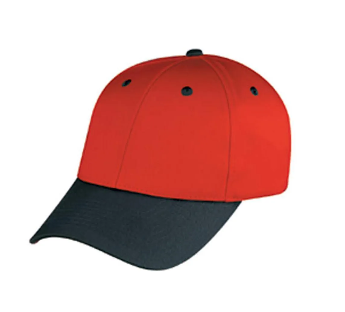 6 Panel Low Crown Cotton Twill Baseball Snap Closure Hats Caps Solid Two Tone Colors