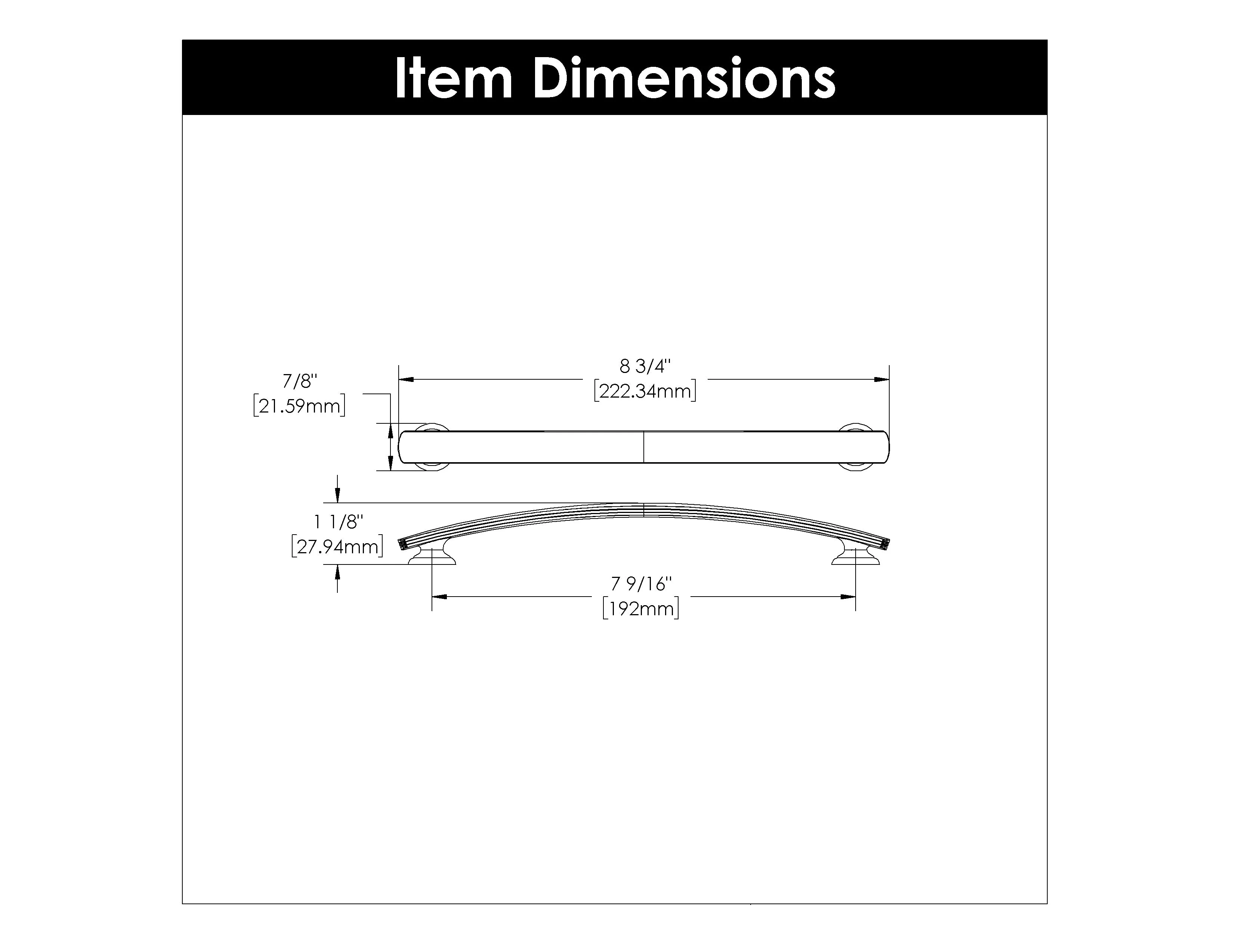7-9/16 inch (192mm) American Diner Cabinet Pull
