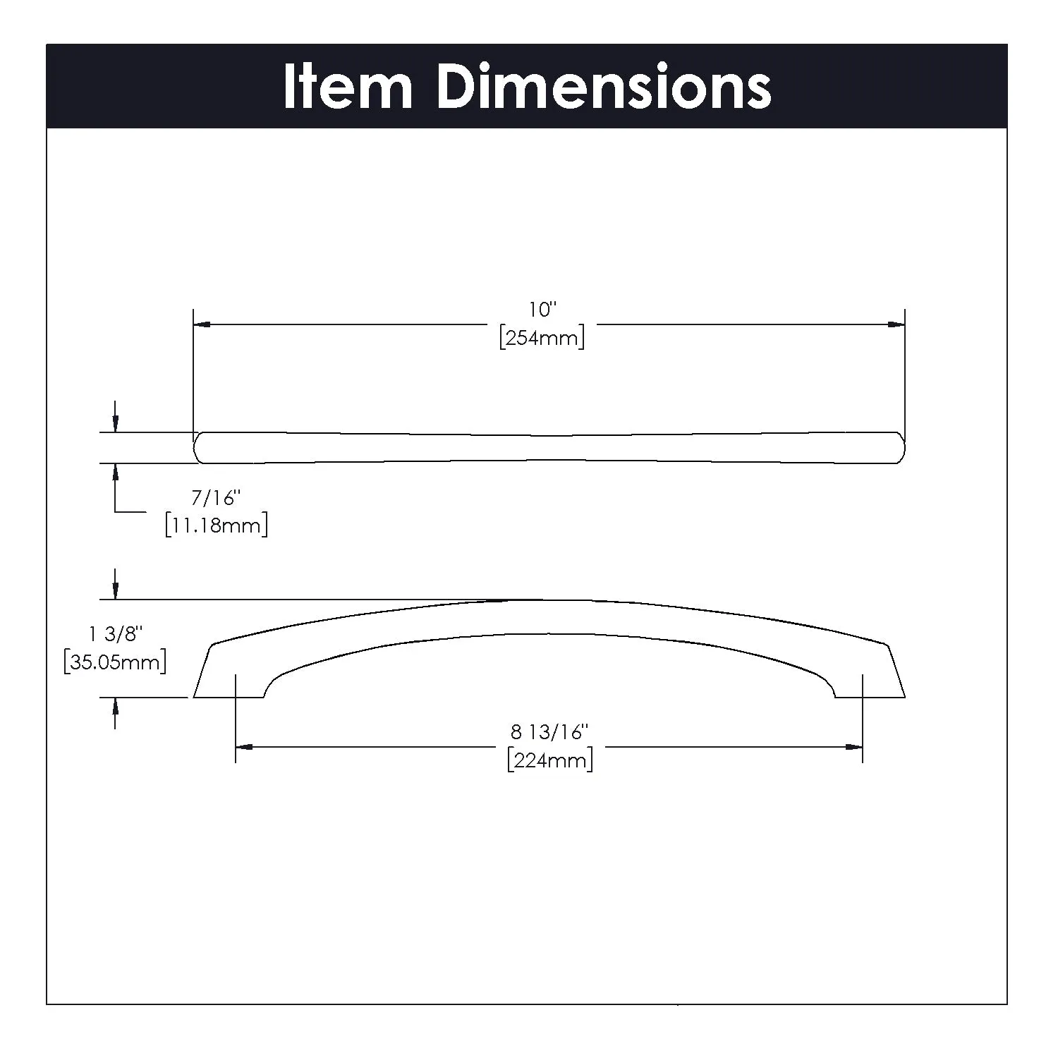 8-13/16 (224mm) Greenwich Cabinet Pull
