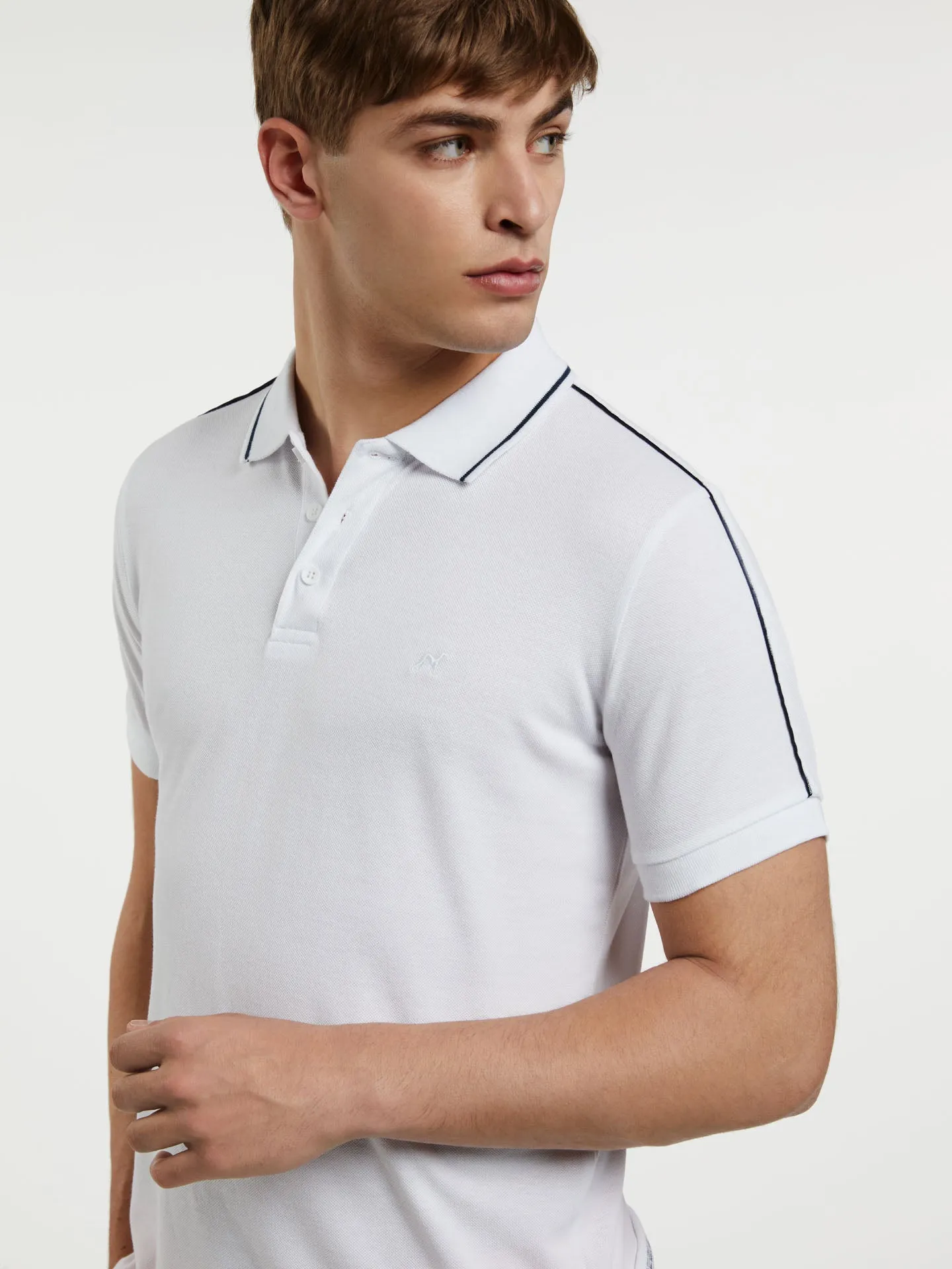 89 Recycled Edition' Polo Piqué Shirt With Branded Pipings