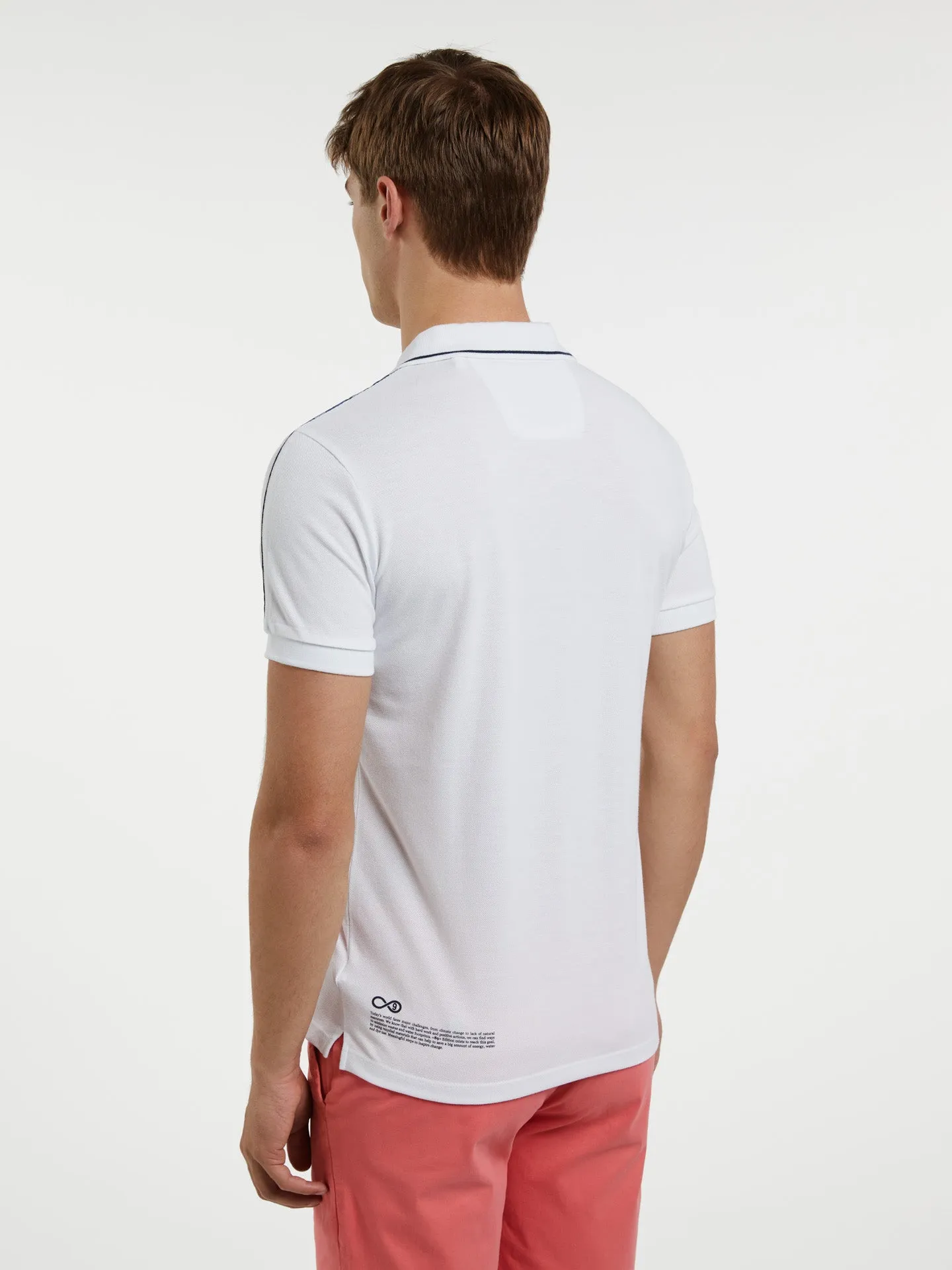 89 Recycled Edition' Polo Piqué Shirt With Branded Pipings