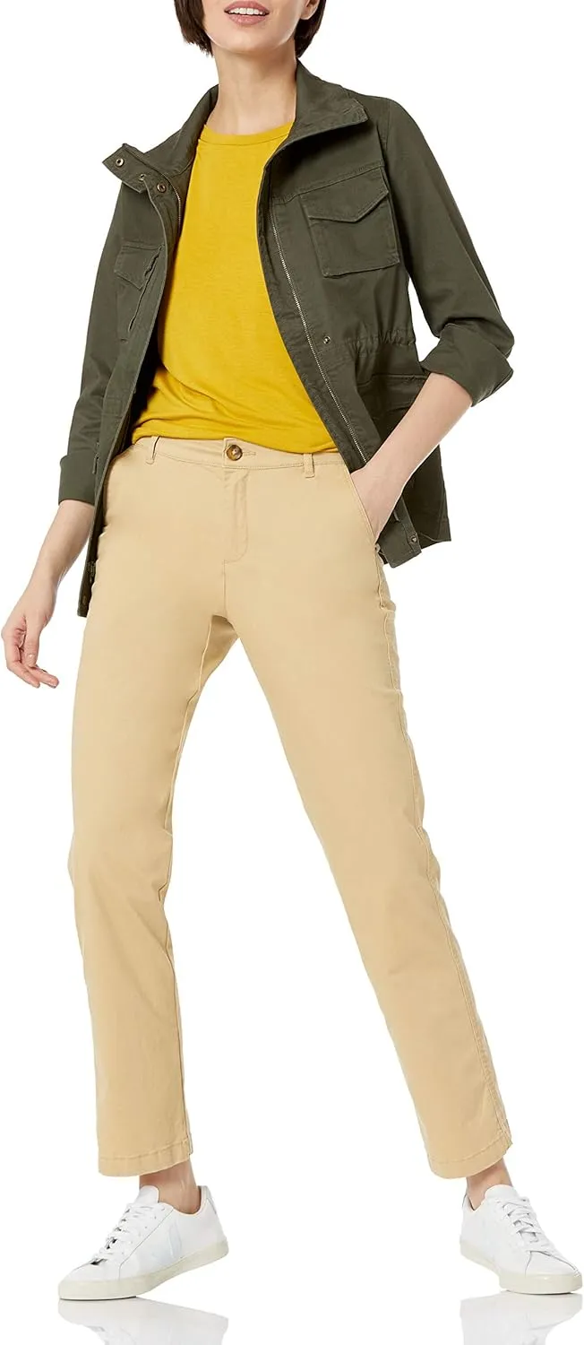 Amazon Essentials Women's Slim Fit, Straight Leg Stretch Twill Chino Pant