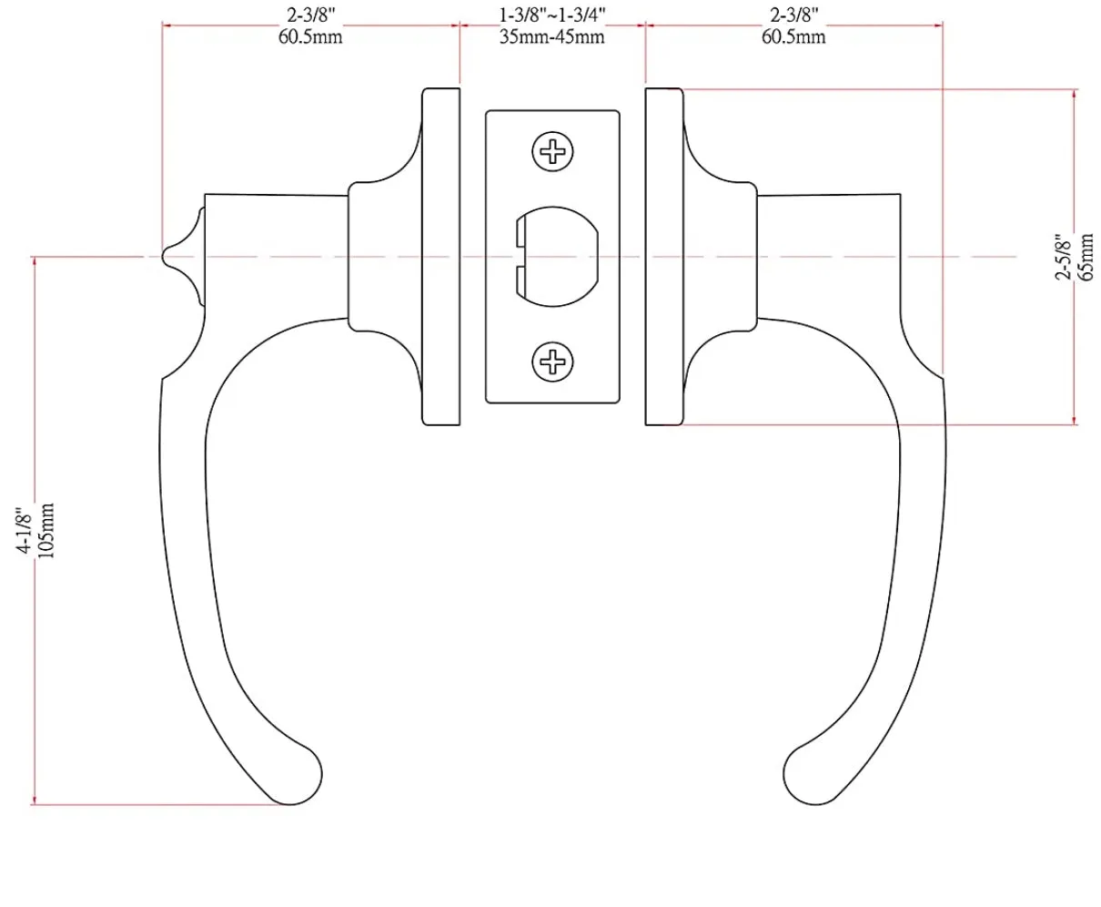 Arlington Privacy Door Lever, Matte Black