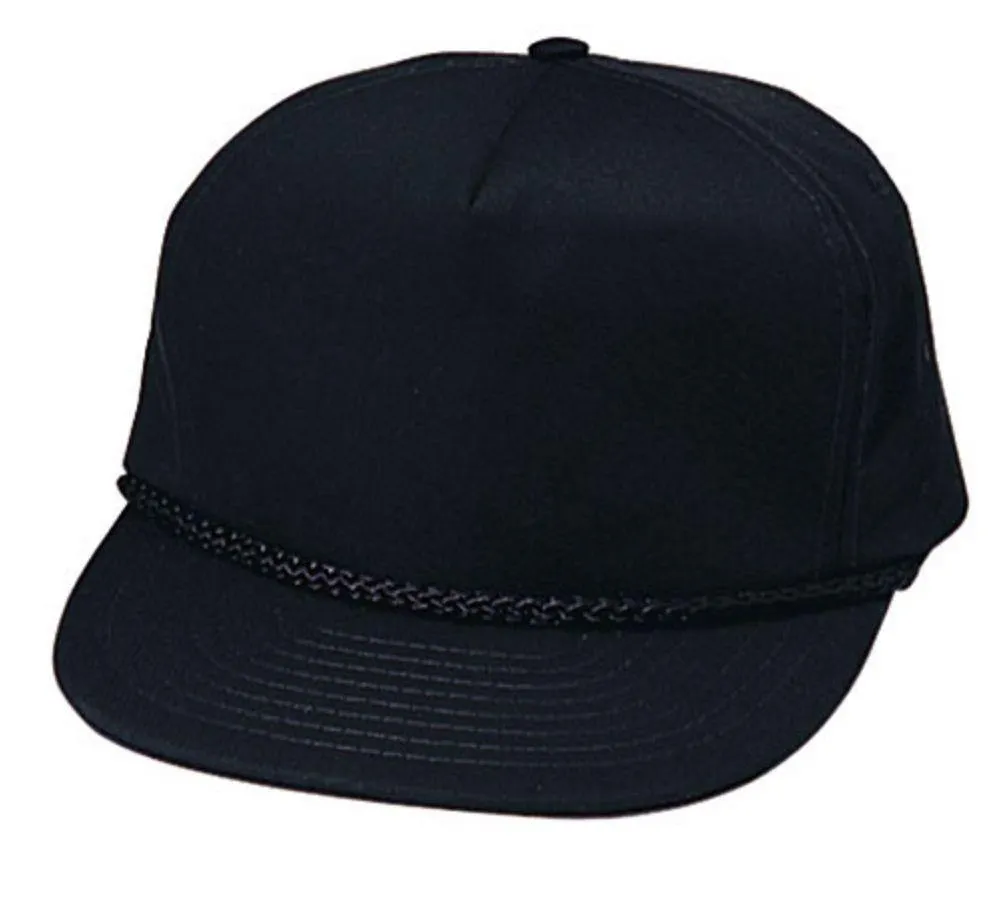 Blank Two Tone 5 Panel Baseball Cotton Twill Braid Snapback Hats Caps