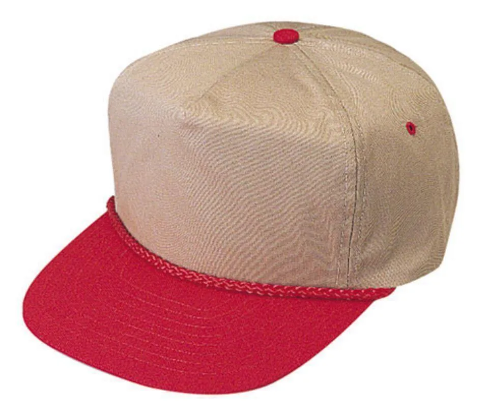 Blank Two Tone 5 Panel Baseball Cotton Twill Braid Snapback Hats Caps
