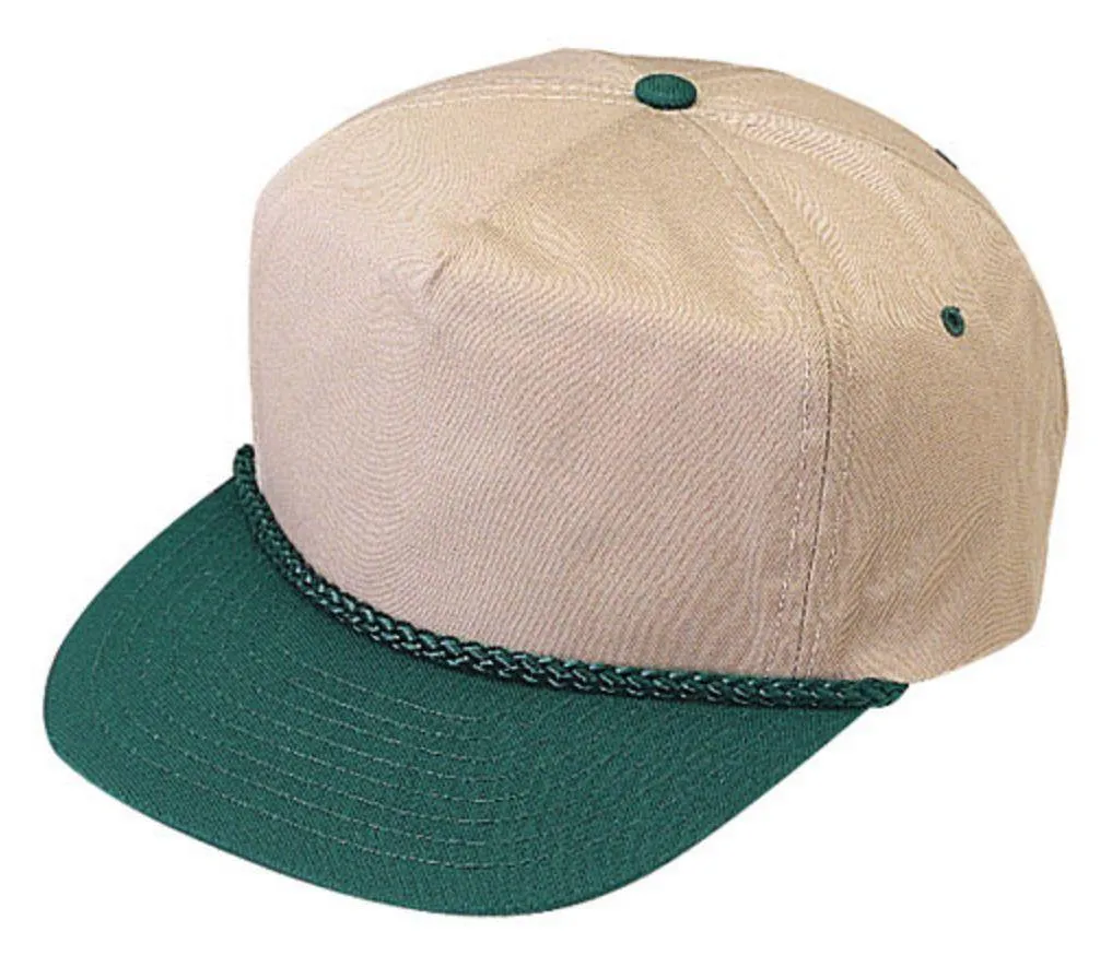 Blank Two Tone 5 Panel Baseball Cotton Twill Braid Snapback Hats Caps