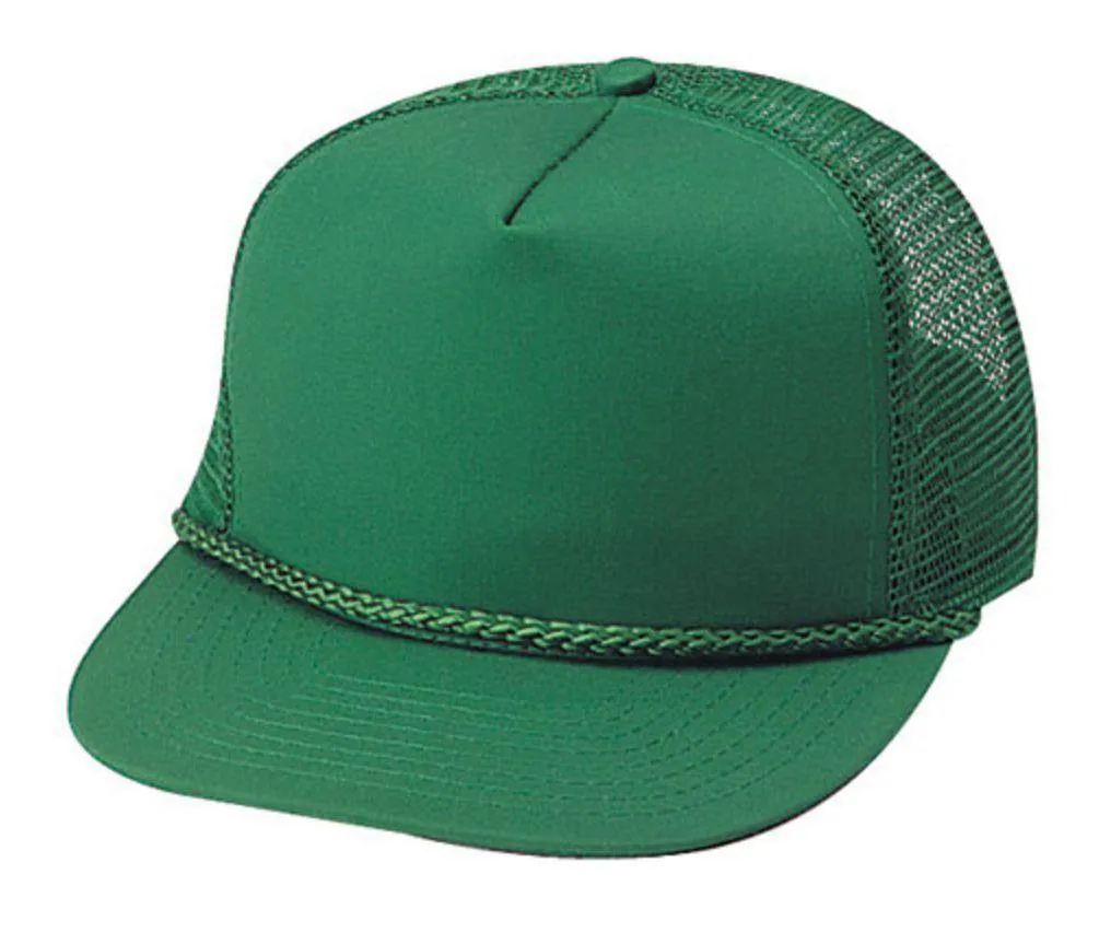 Blank Two Tone 5 Panel Trucker Cotton Twill Mesh Braid Hats Caps