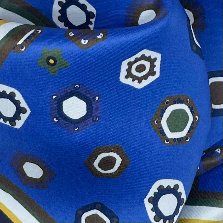Blue printed diamonds neckerchief