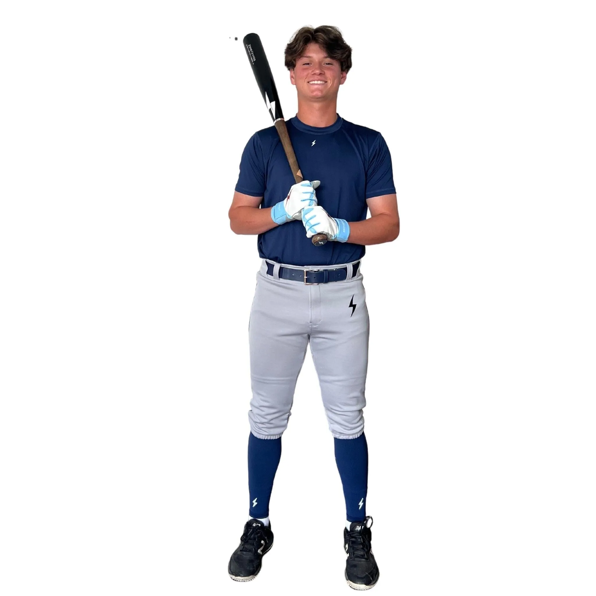 BRUCE BOLT Premium Pro Baseball Knicker - GREY w/ Navy