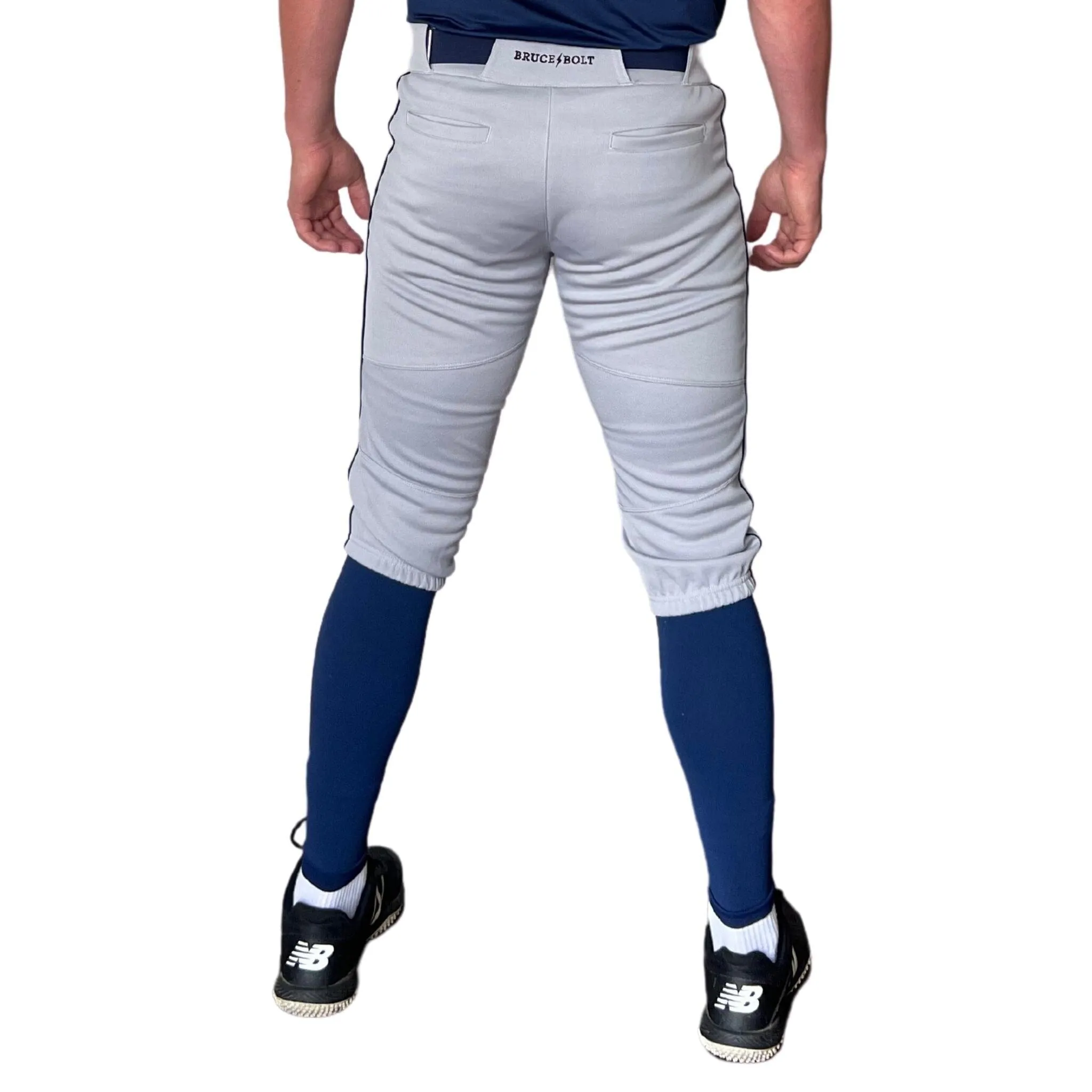 BRUCE BOLT Premium Pro Baseball Knicker - GREY w/ Navy