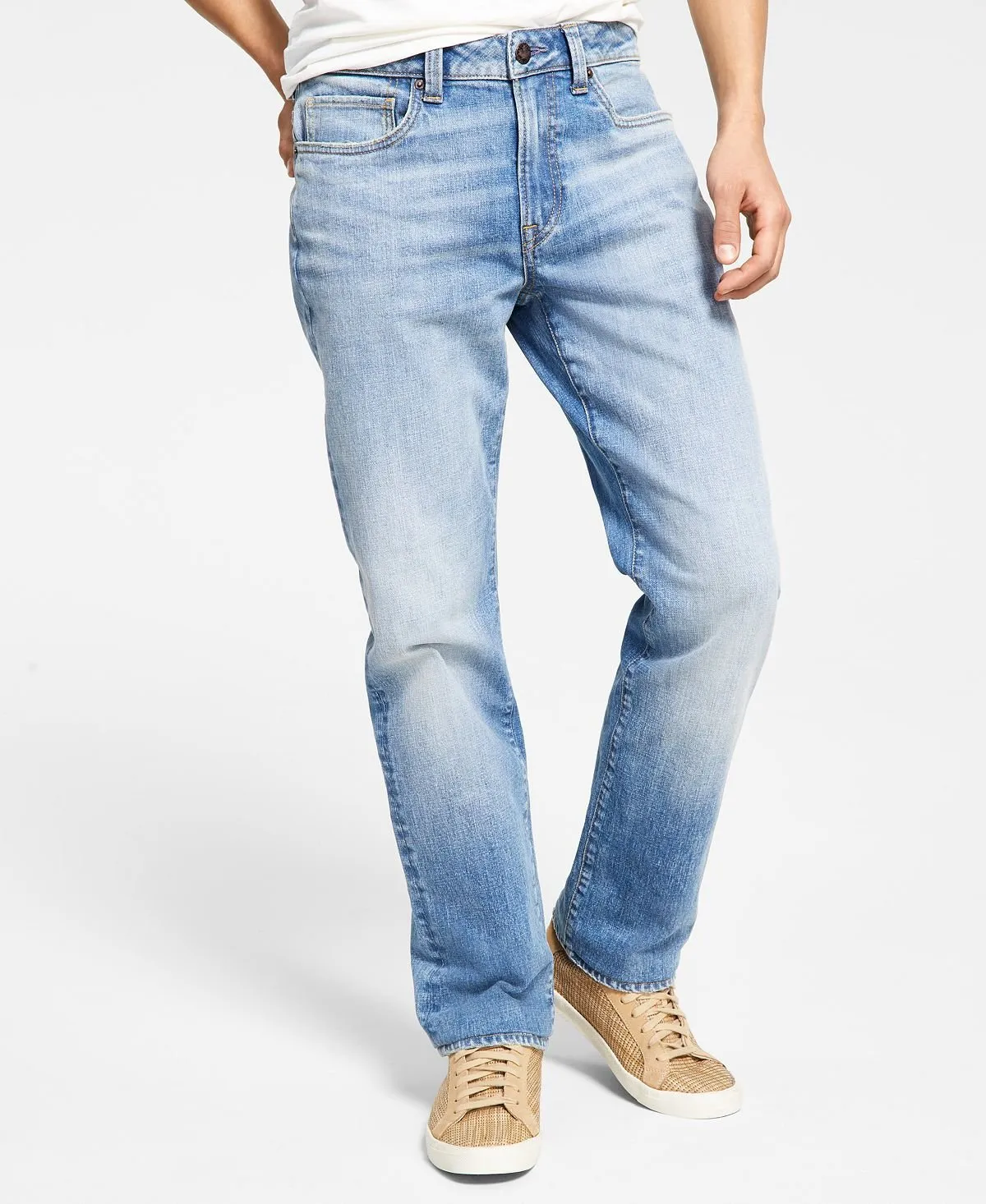 Buffalo David Bitton Men's Straight Fit Stretch Loose Jeans