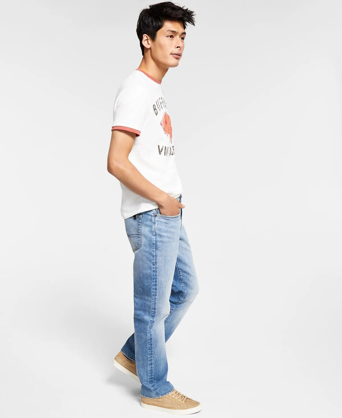 Buffalo David Bitton Men's Straight Fit Stretch Loose Jeans