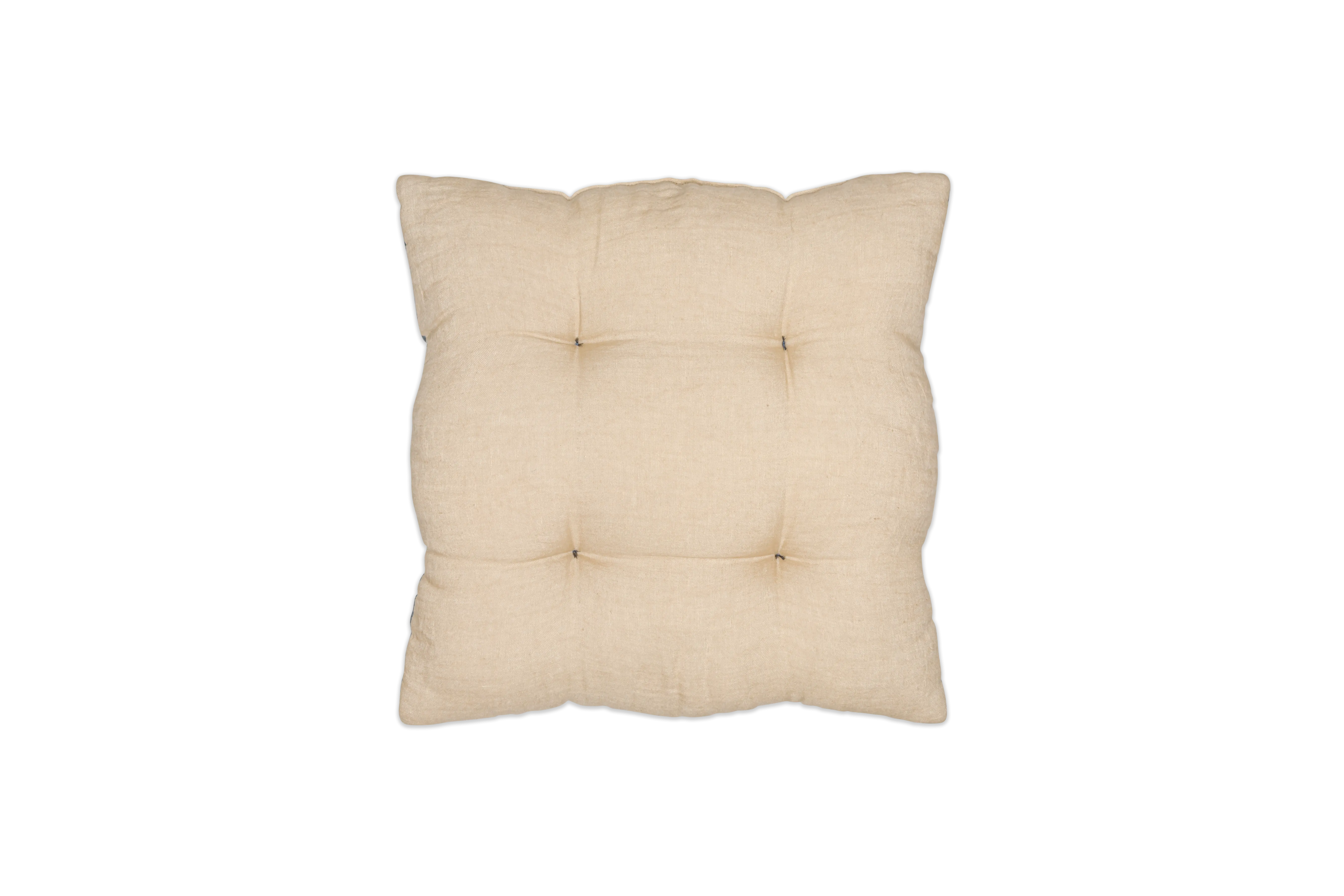 Button Tuck Linen Cushion - 45 x 45 cm - Olive or Slate