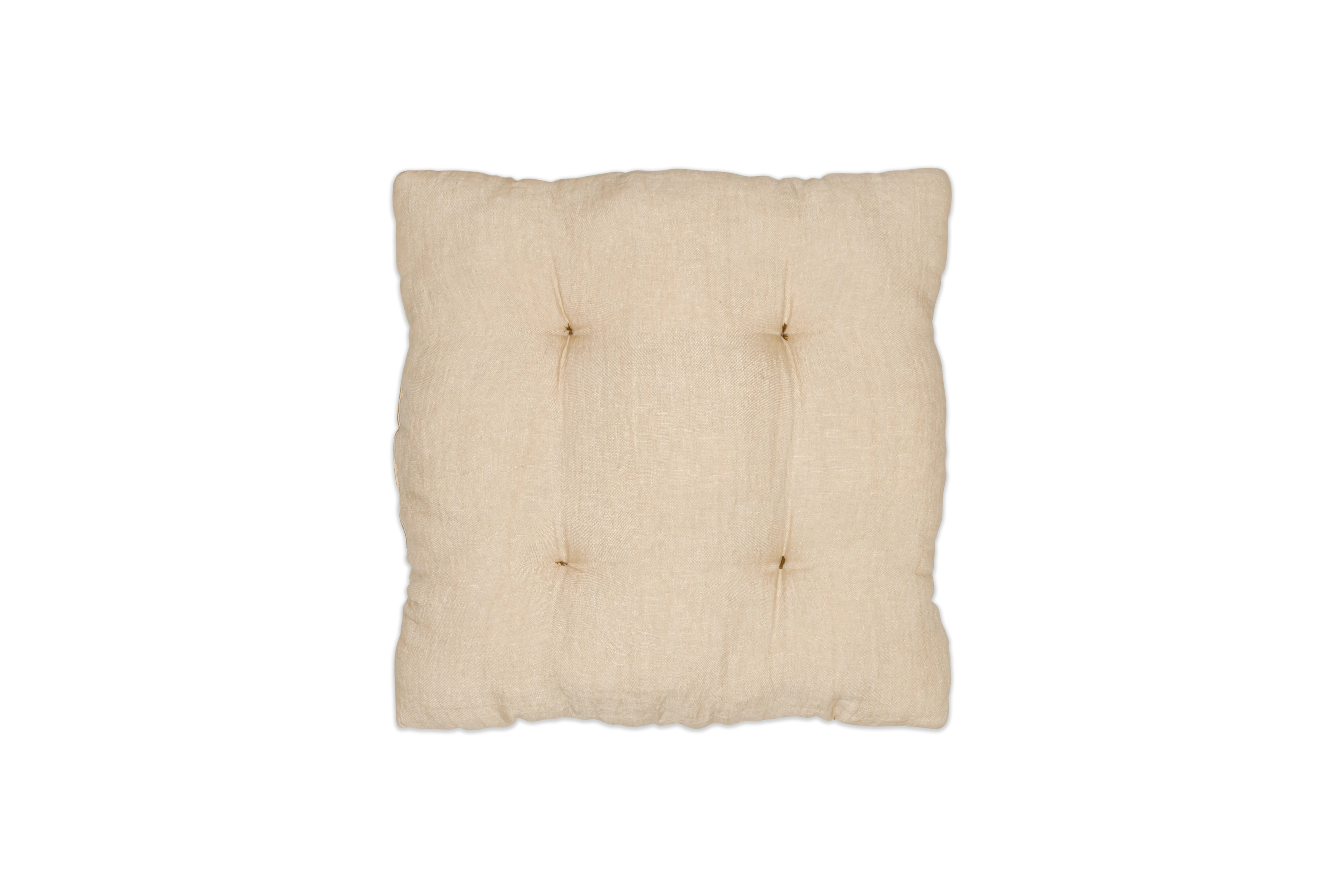 Button Tuck Linen Cushion - 45 x 45 cm - Olive or Slate