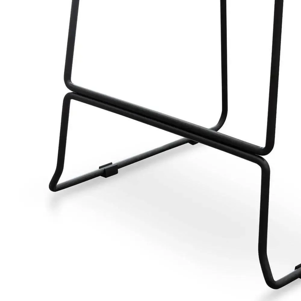 Black PU Bar Stool with Calibre Design and Black Frame - BS2455-NH
