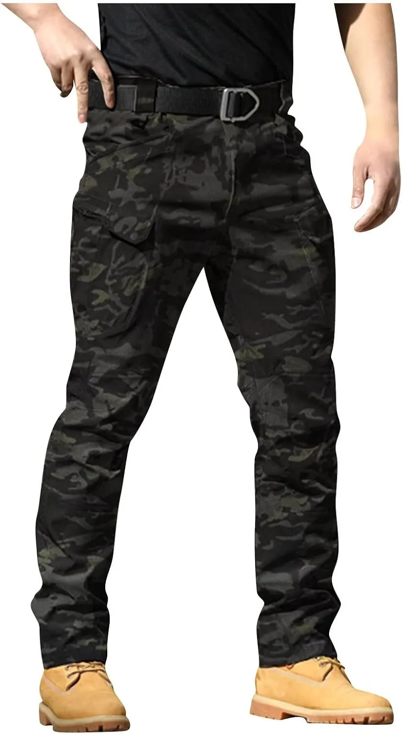 Cargo Pants for Men Relaxed Fit Stretch Ripstop Tactical Pants Outdoor Waterproof Quick Dry Hiking Pant Multi-Pockets