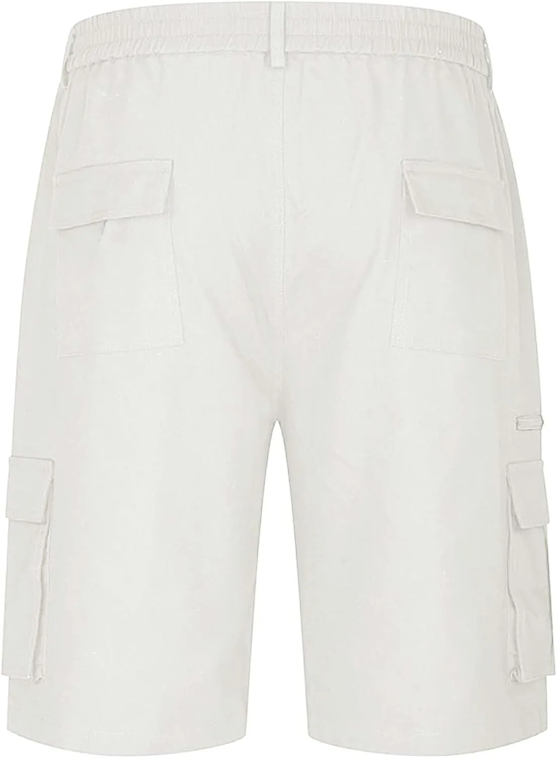 Cargo Shorts for Men Big and Tall Casual Summer Hiking Pants Elastic Waist Knee Length Bermuda Shorts with Pockets