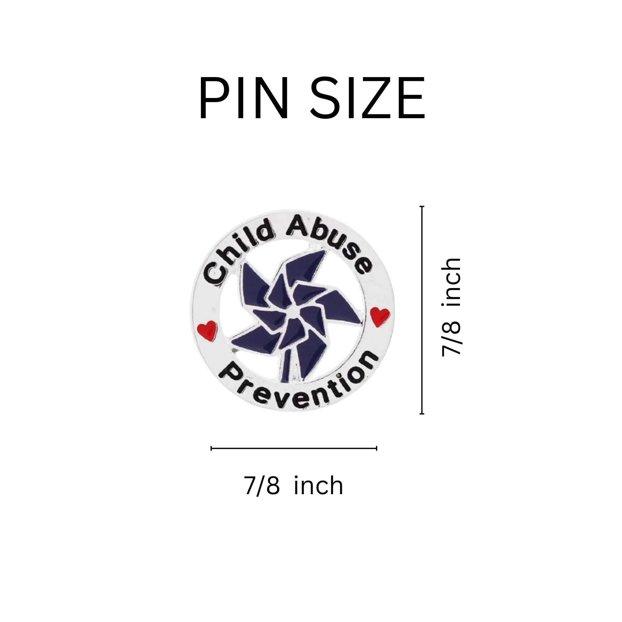 Child Abuse Prevention Blue Pinwheel Pins