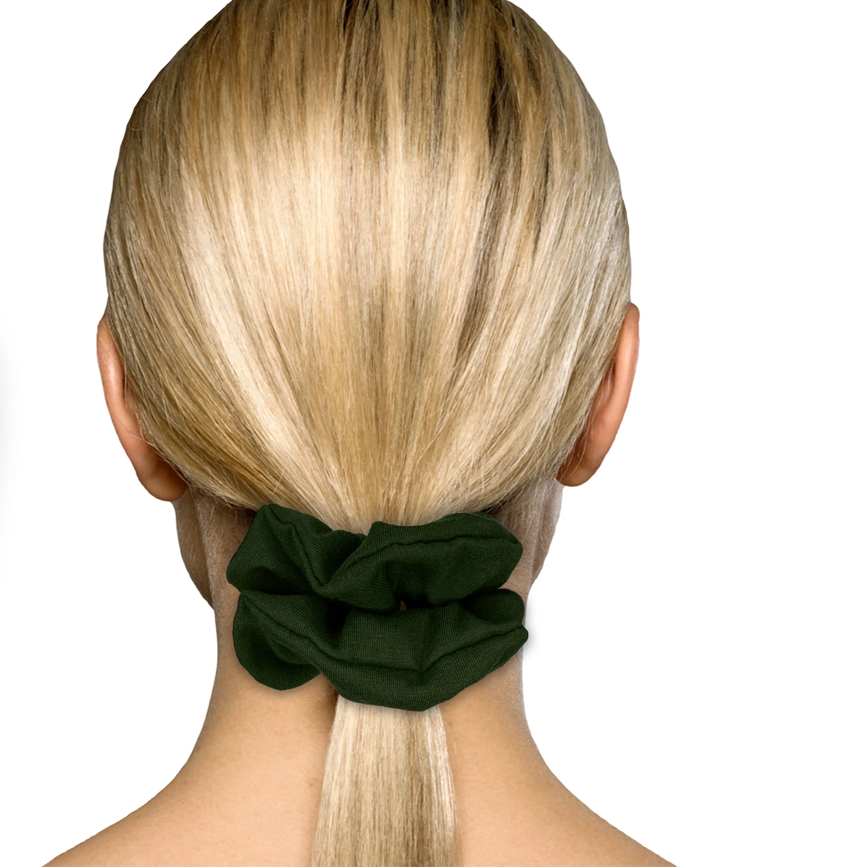 Cotton Scrunchies T-Shirt Knit Standard Size Made in the USA Olive Dark