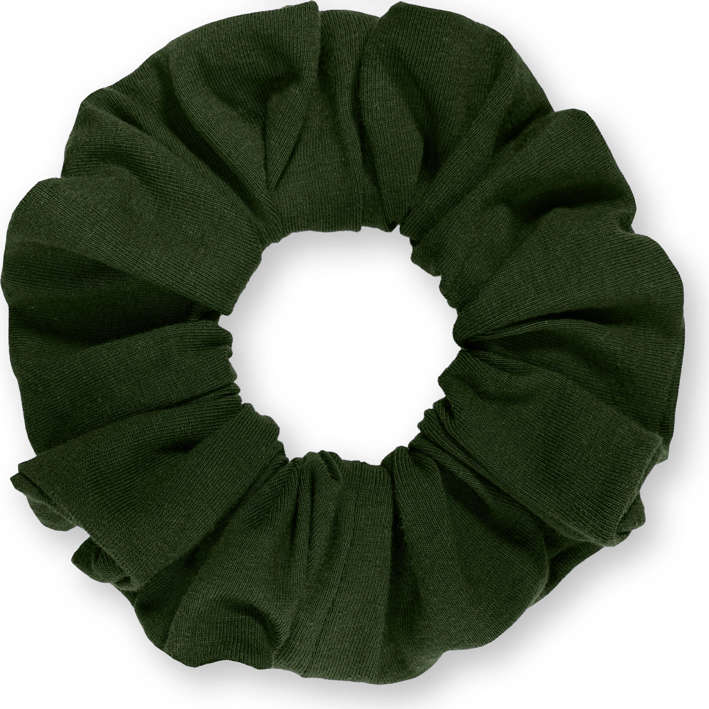 Cotton Scrunchies T-Shirt Knit Standard Size Made in the USA Olive Dark