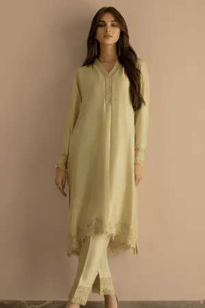 Deepak Perwani - Olive Green Raw Silk Co-ord Set