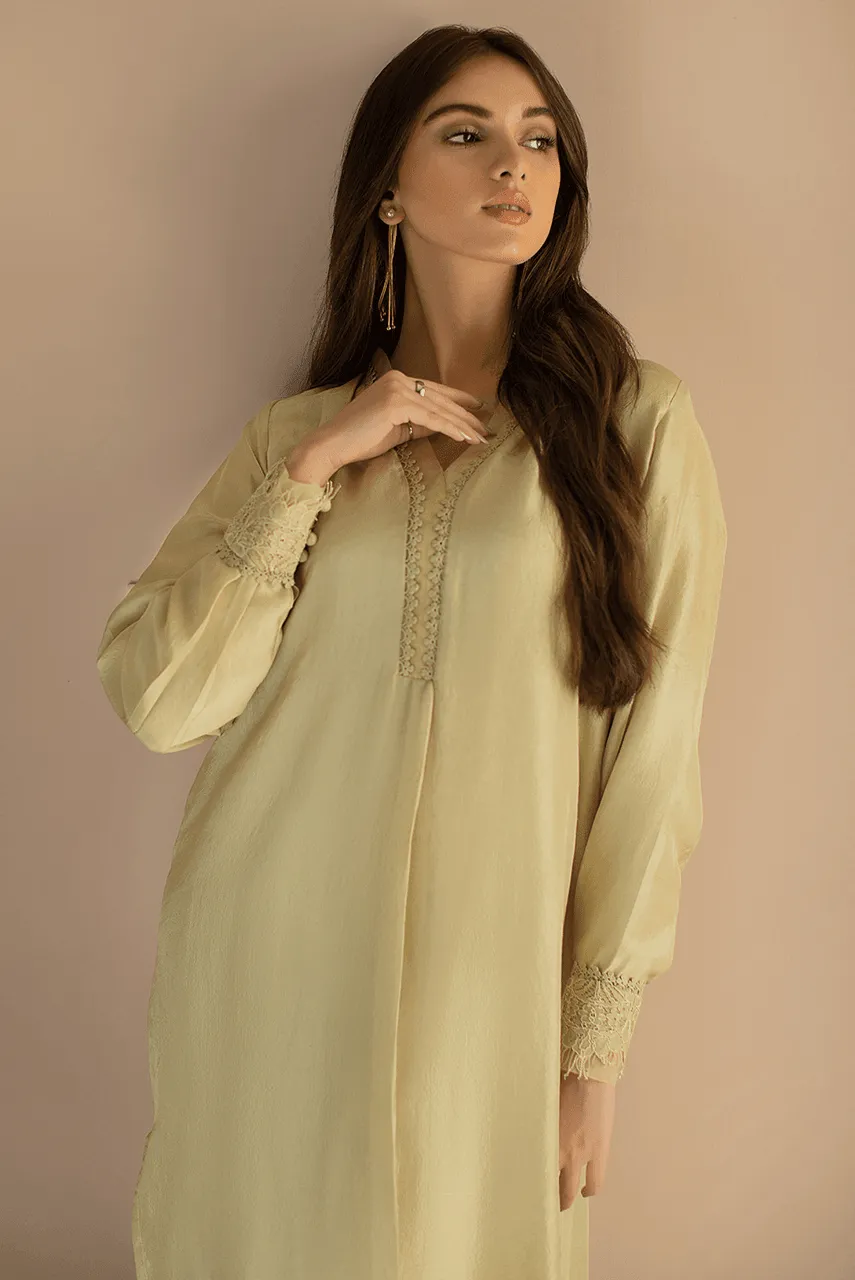 Deepak Perwani - Olive Green Raw Silk Co-ord Set