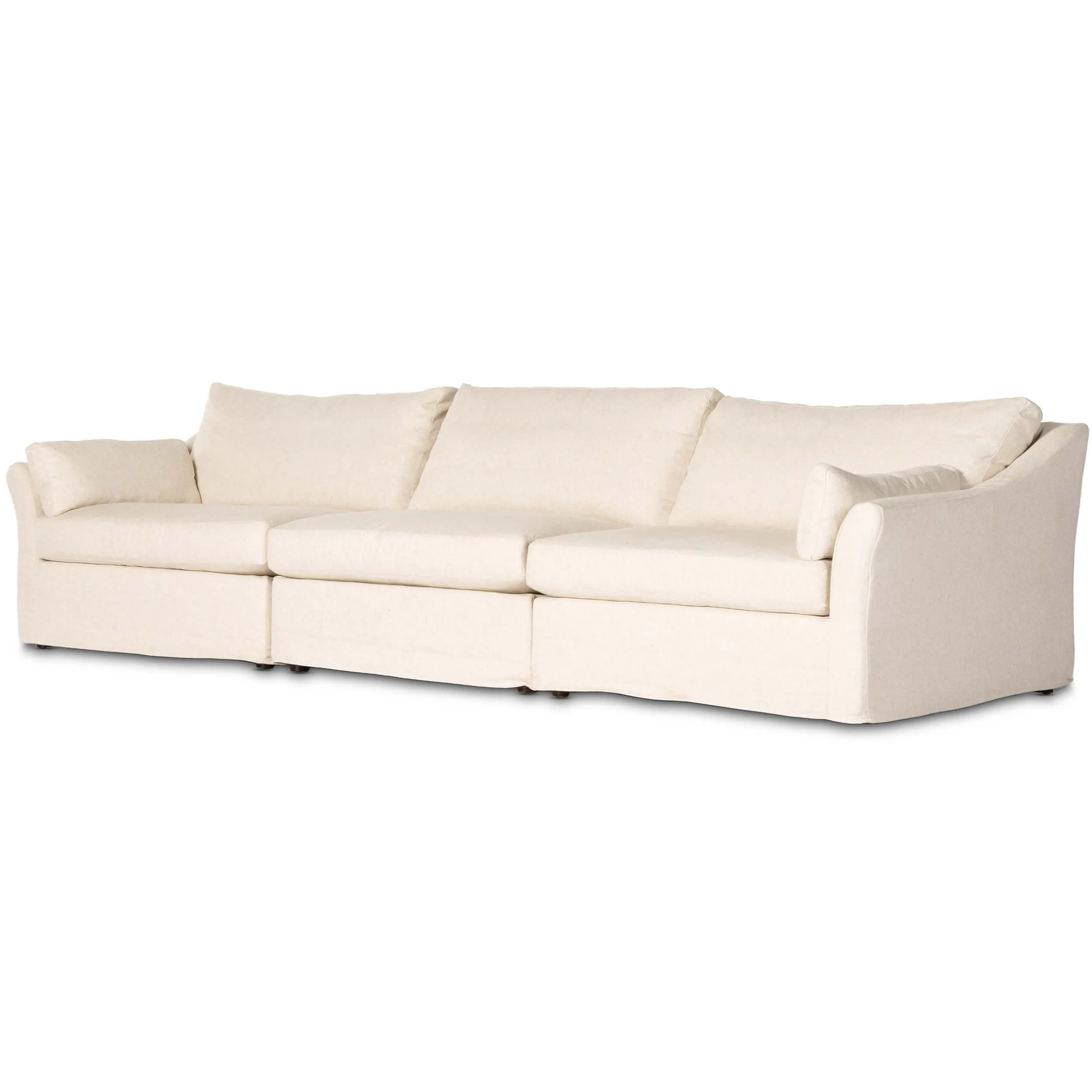 Delray 3 Piece Slipcover Sectional, Evere Oatmeal