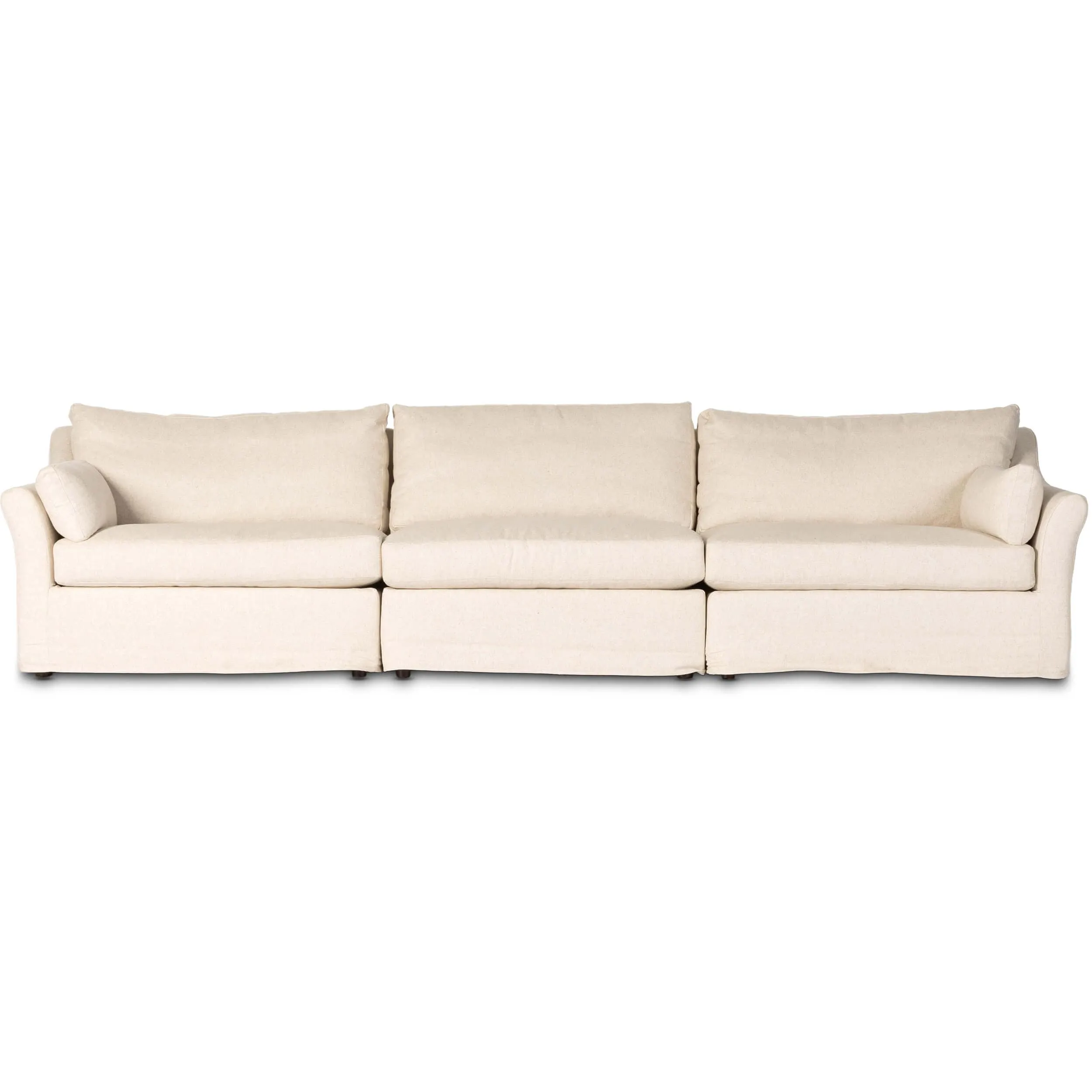 Delray 3 Piece Slipcover Sectional, Evere Oatmeal