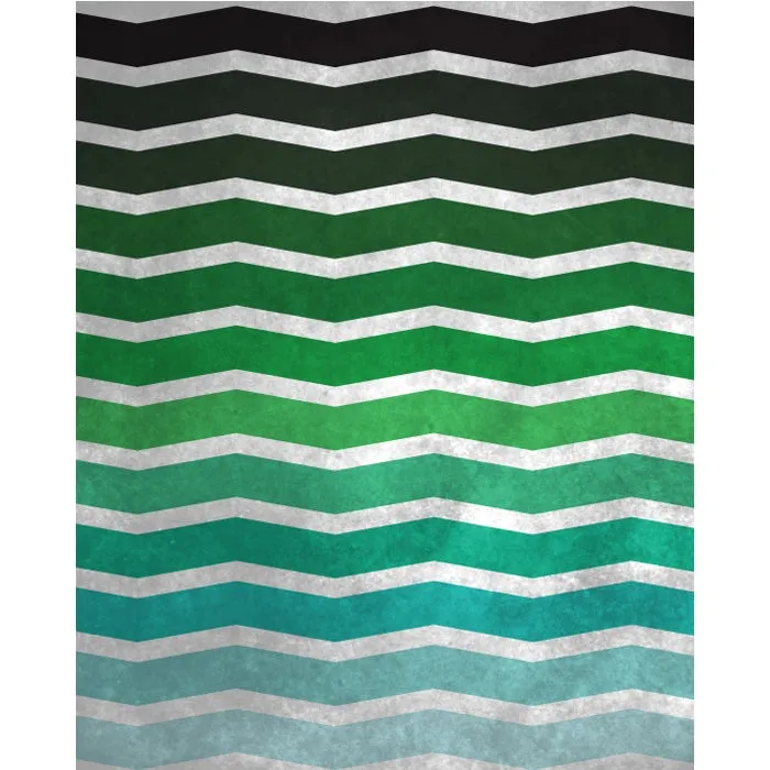 Distressed Green Chevron Printed Backdrop