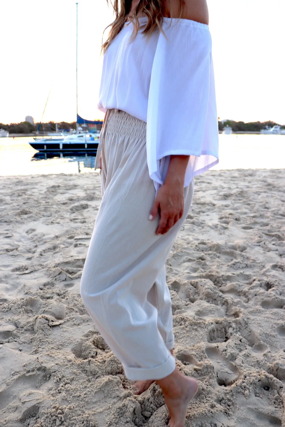Dream Pant in LUX Cotton Sand