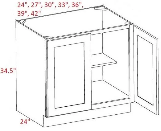 EB02-B36-FH Elegant Smokey Gray Assembled 36" Base Cabinet