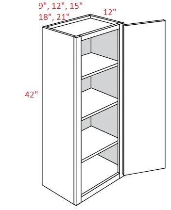 EB22-2142 Elegant Dove Assembled 21x42 Wall Cabinet