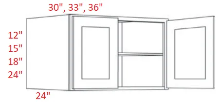 EB22-3615X24 Elegant Dove Assembled 36x15x24 Wall Cabinet
