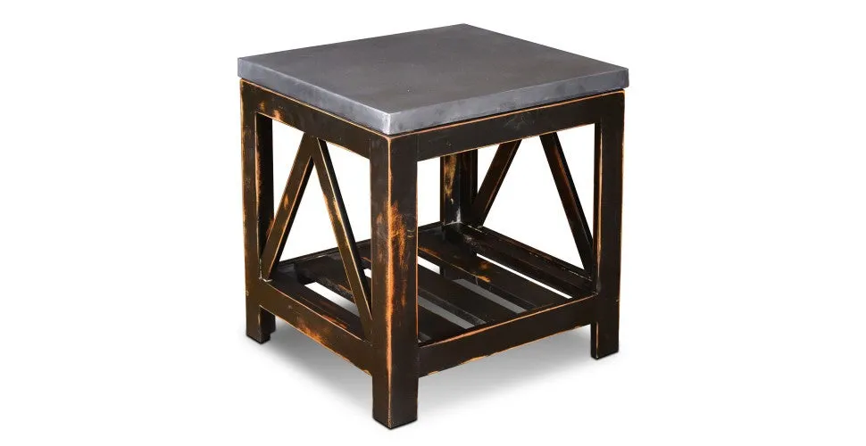Elements Collection Zinc Top End Table