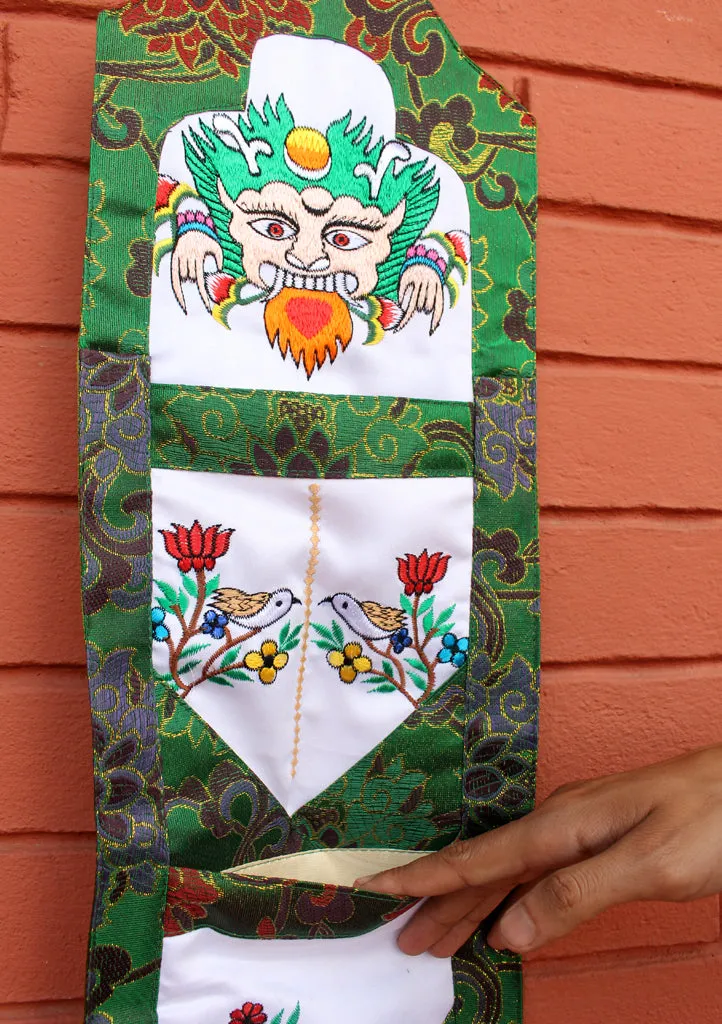 Embroidered Letter Case Brocade Tibetan Hanging Banner
