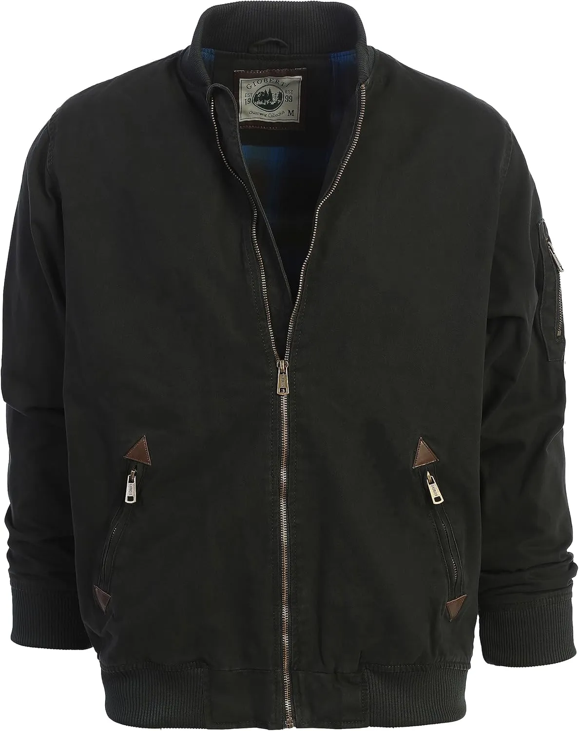 Gioberti Men's 100% Cotton Sportwear Full Zipper Twill Bomber Jacket