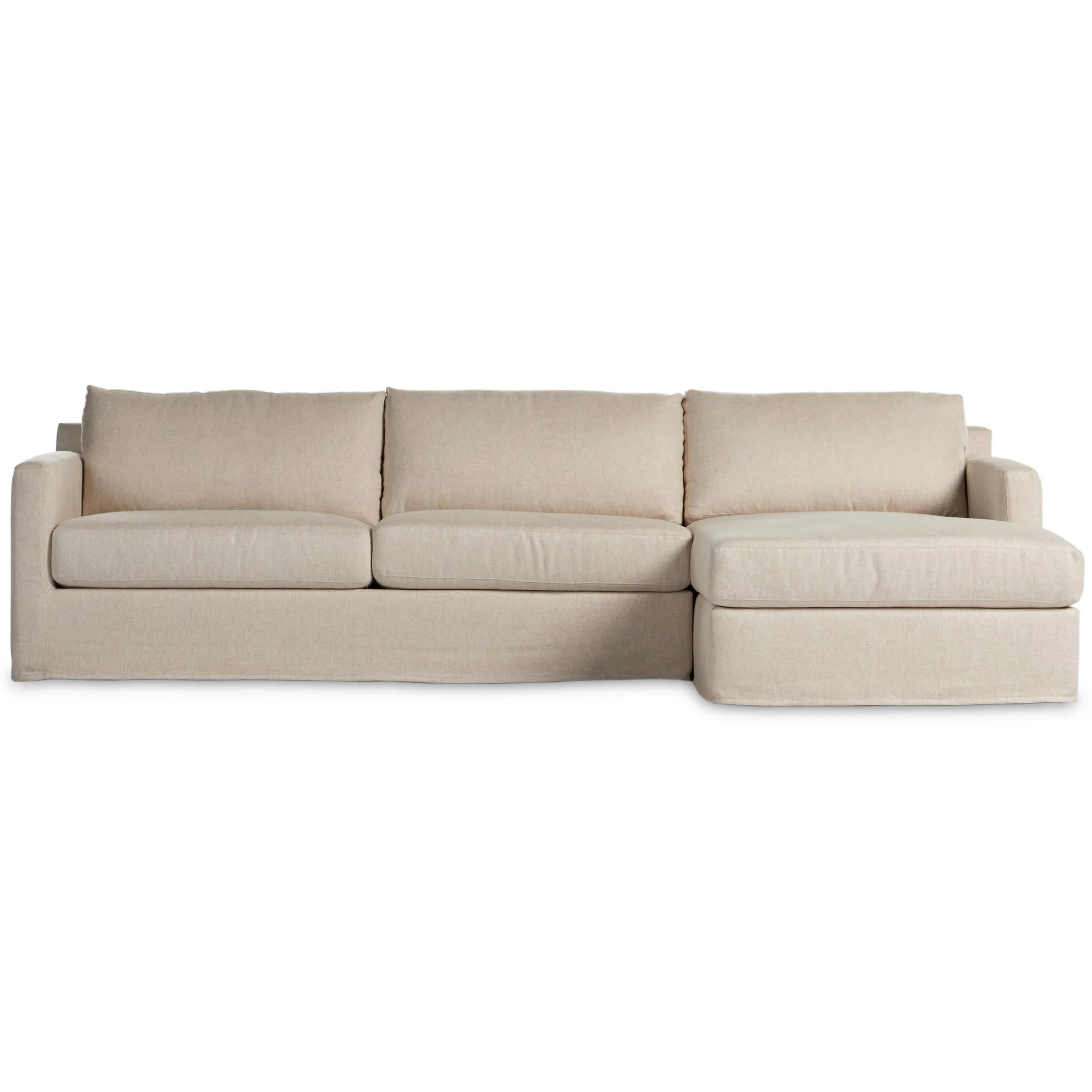Hampton Slipcover Sectional, Evere Oatmeal