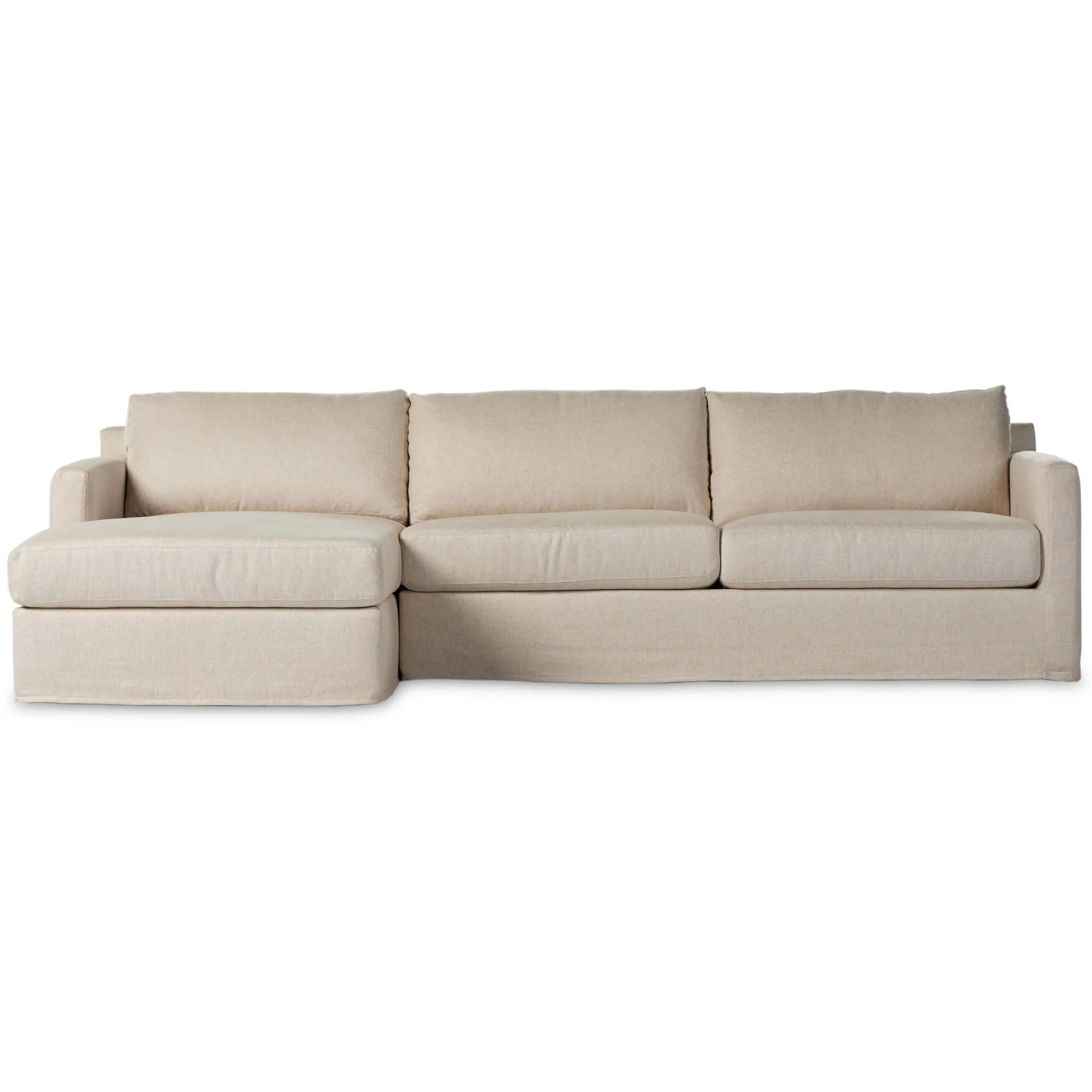 Hampton Slipcover Sectional, Evere Oatmeal