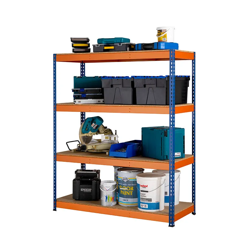 Heavy Duty Industrial Shelving Unit 4 Levels - 1800mm H x 1800mm W x 450mm D - 400KG's UDL Per Shelf