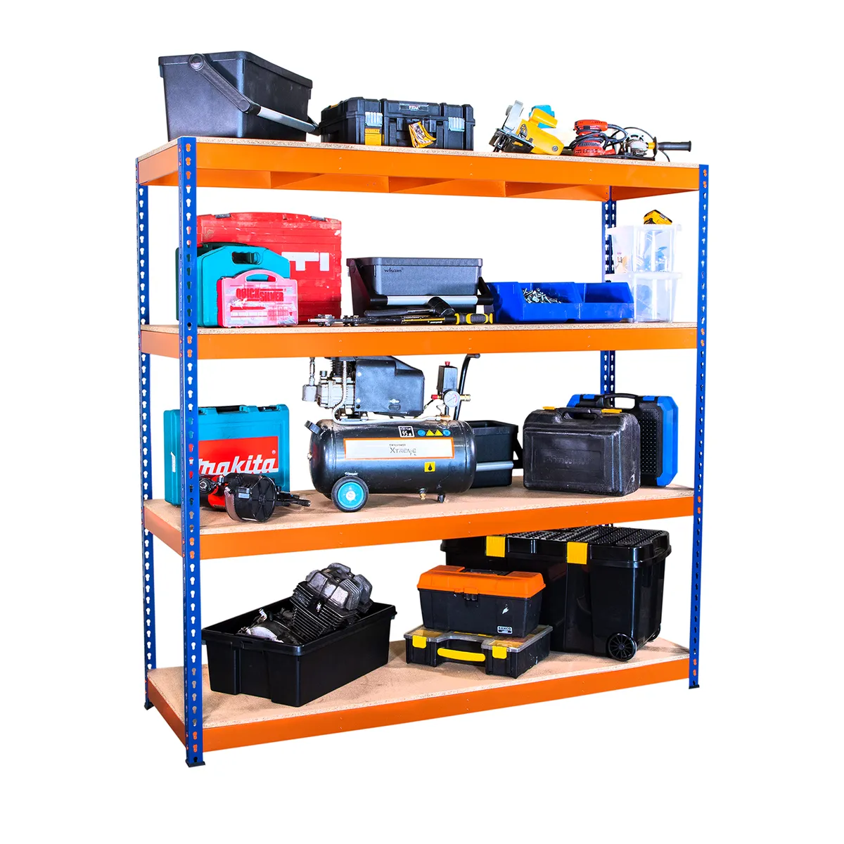 Heavy Duty Industrial Shelving Unit 4 Levels - 1800mm H x 1800mm W x 600mm D - 500KG's UDL Per Shelf