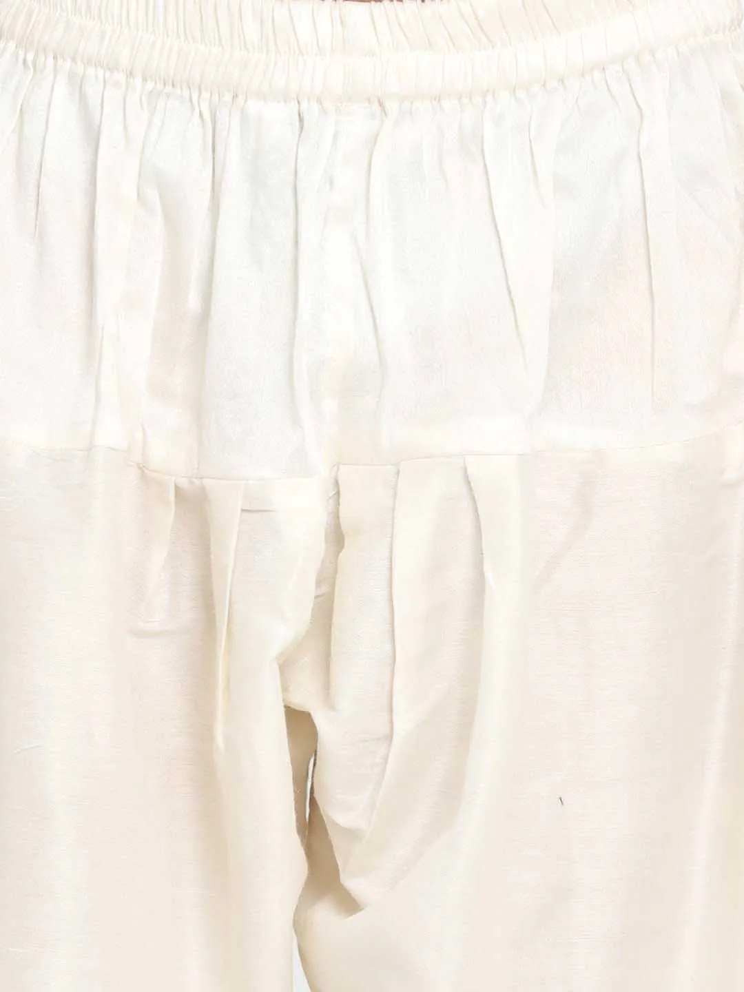 Jashvi Boy's Blue Cotton Blend Pathani Suit Set