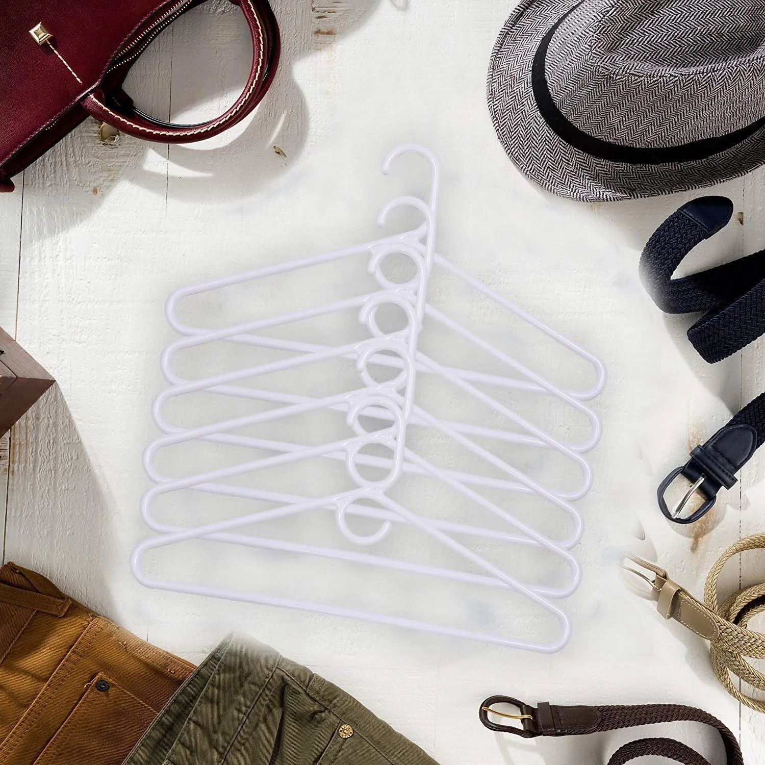 Kuber Industries Plastic Baby Hanger Set for Wardrobe|Non-Slip Clothes Hangers|Size 29 x 15 x 1 CM|Pack of 12 Pcs (White) -CTLTC10579