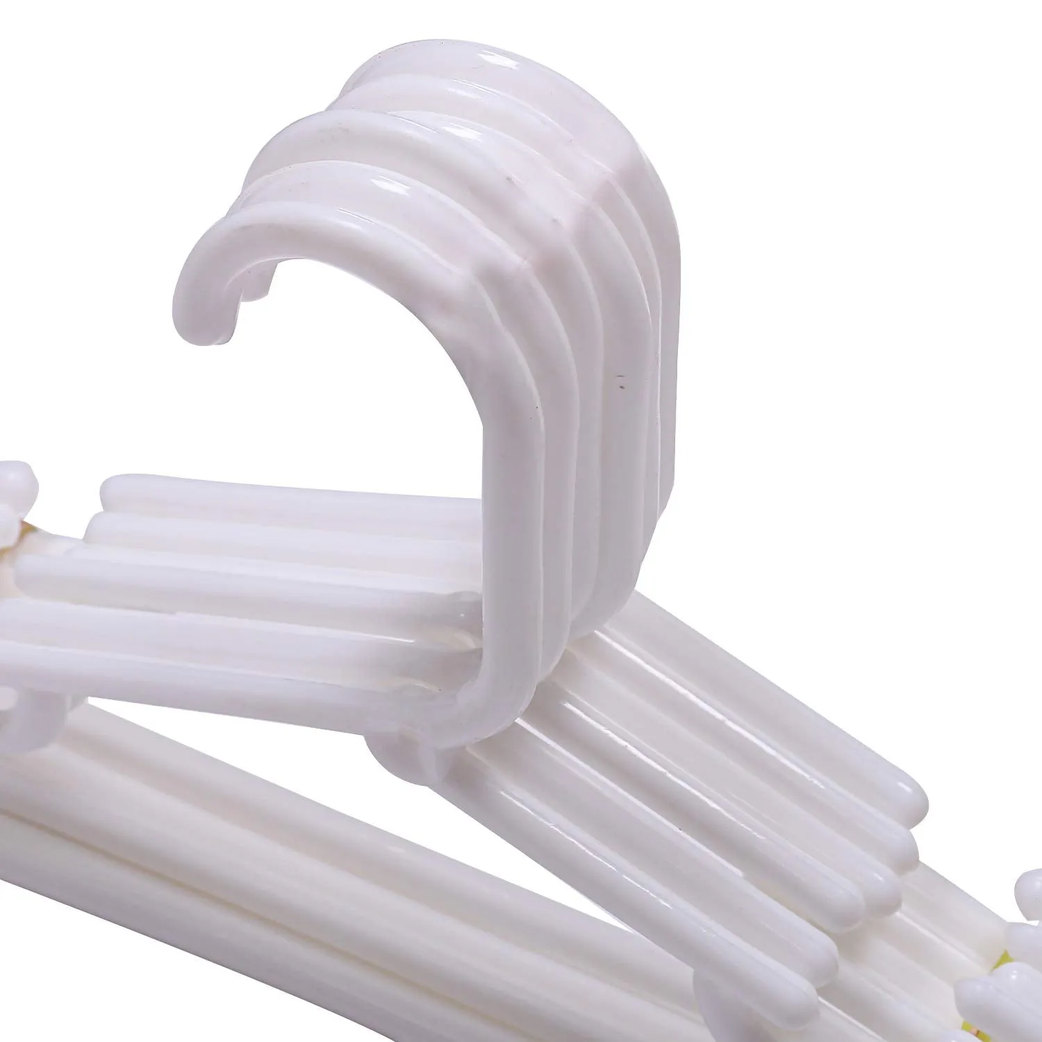 Kuber Industries Plastic Baby Hanger Set for Wardrobe|Non-Slip Clothes Hangers|Size 29 x 15 x 1 CM|Pack of 12 Pcs (White) -CTLTC10579