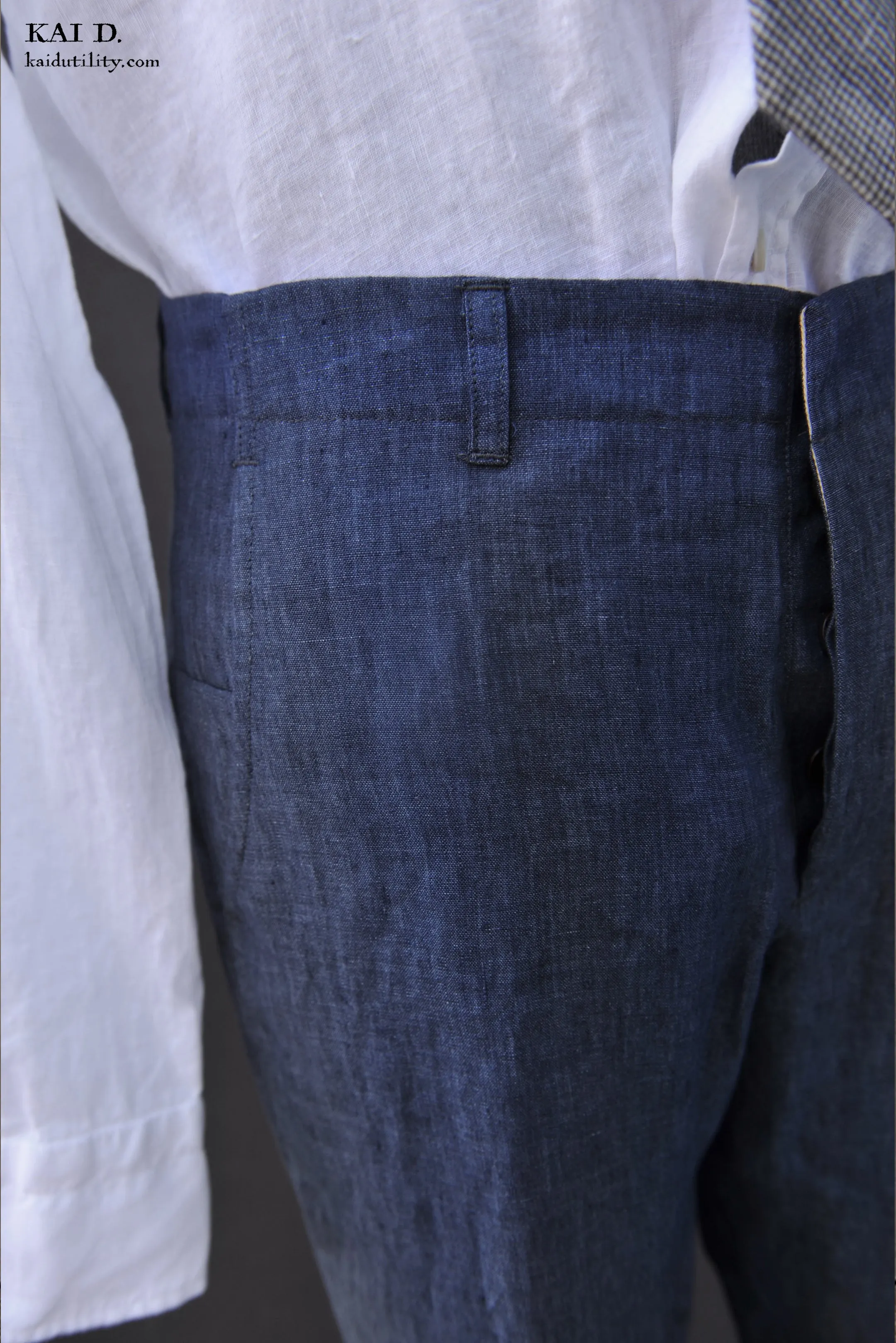Light Belgian Linen Borough Pants - Denim Blue - 30, 32, 34
