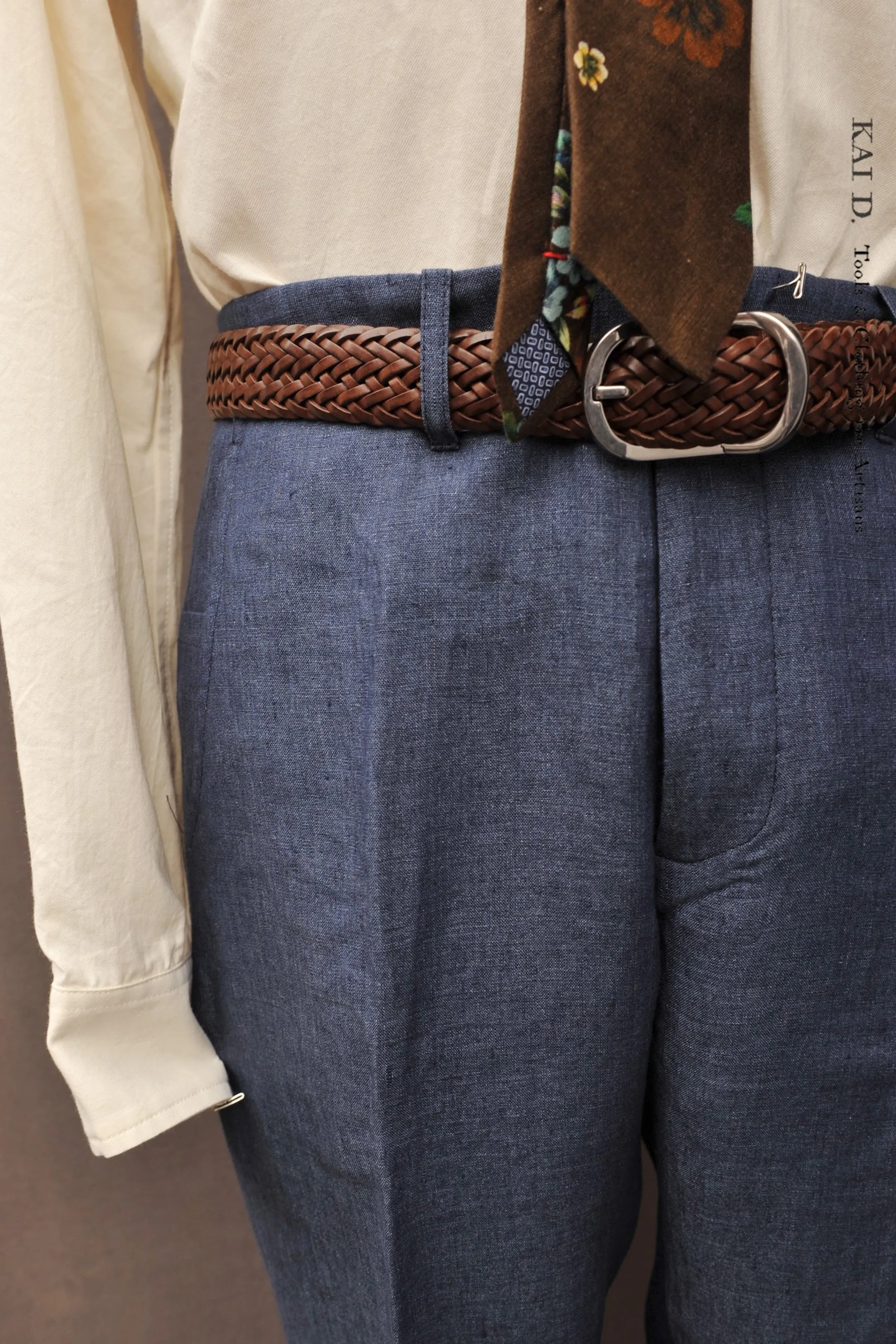 Light Belgian Linen Borough Pants - Denim Blue - 30, 32, 34
