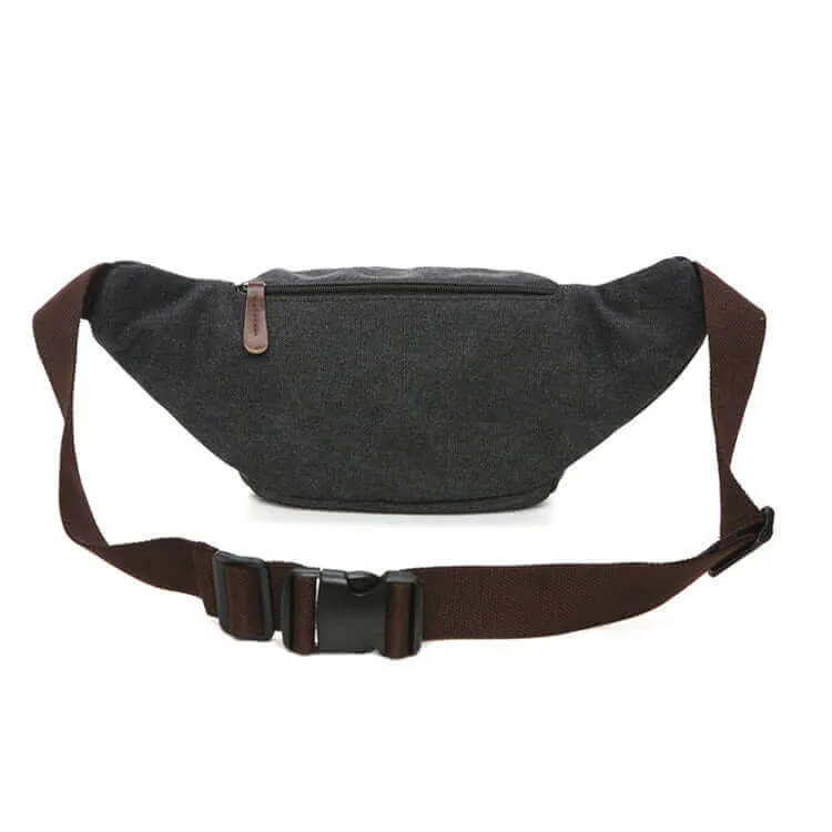 Men's Canvas Bum Bag with Multiple Pockets